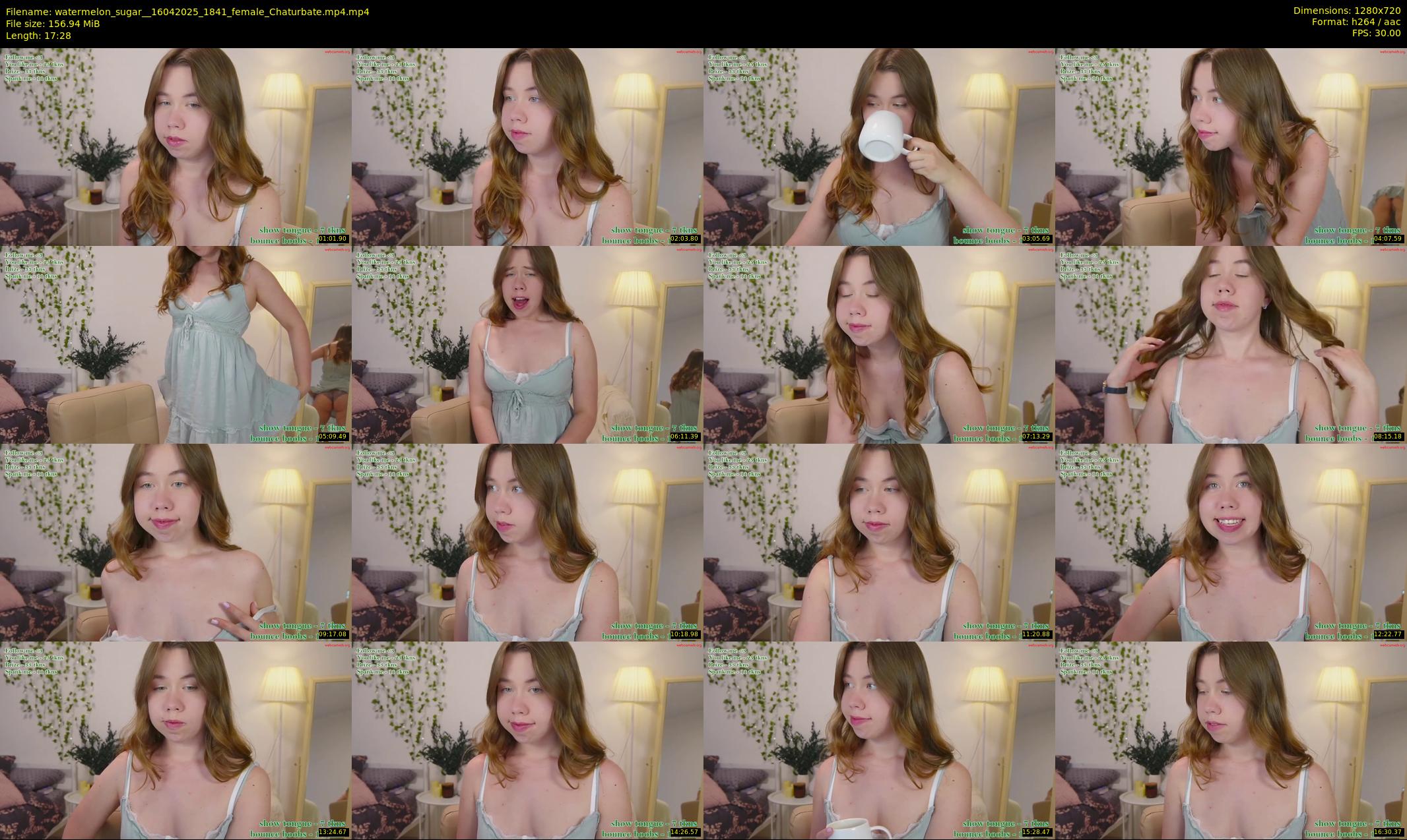 watermelon_sugar_ — 18 minute Chaturbate female cam show recording, 720p, Apr 16, 2025