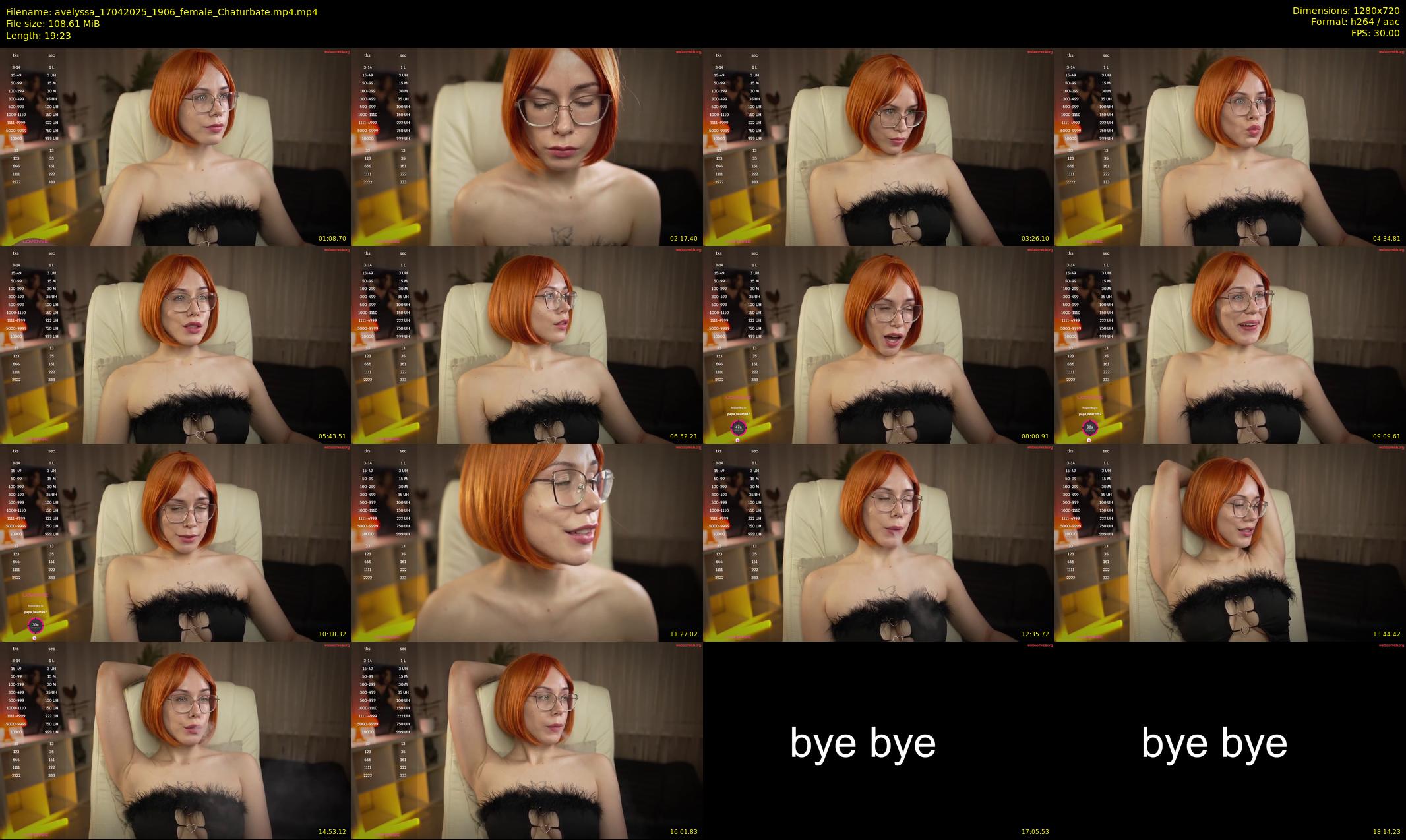 avelyssa — 20 minute Chaturbate female cam show recording, 720p, Apr 17, 2025