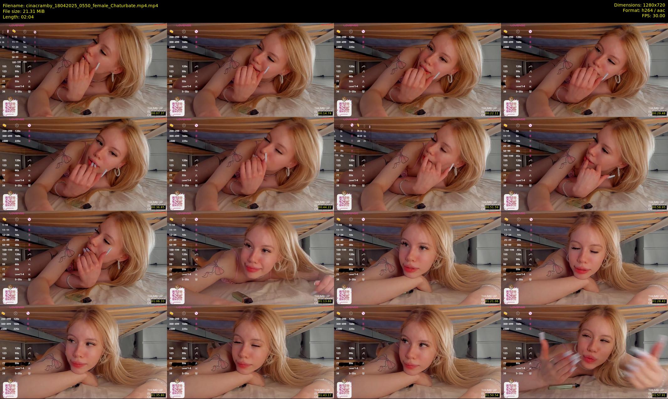 cinacramby — 3 minute Chaturbate female cam show recording, 720p, Apr 18, 2025