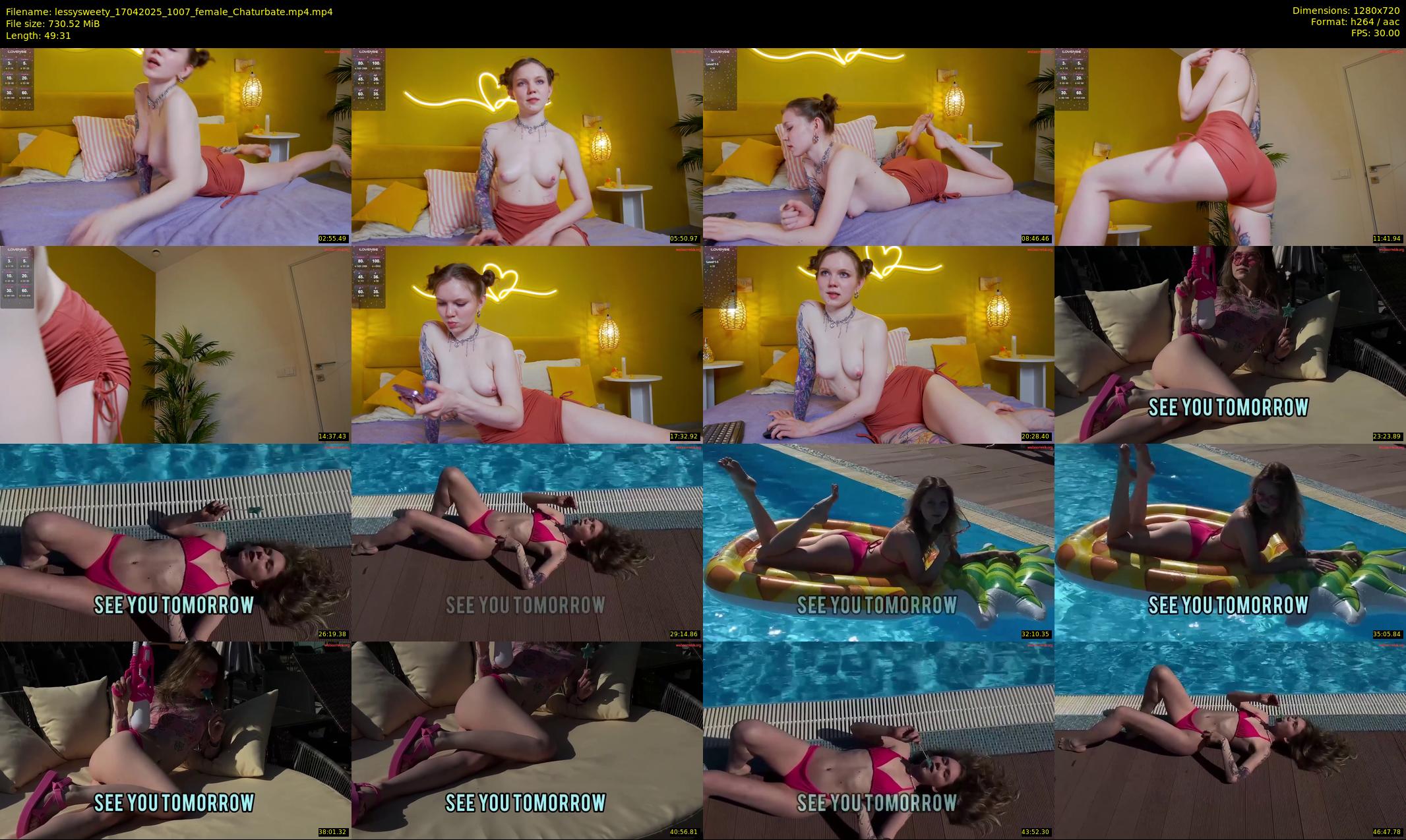 lessysweety — 50 minute Chaturbate female cam show recording, 720p, Apr 17, 2025