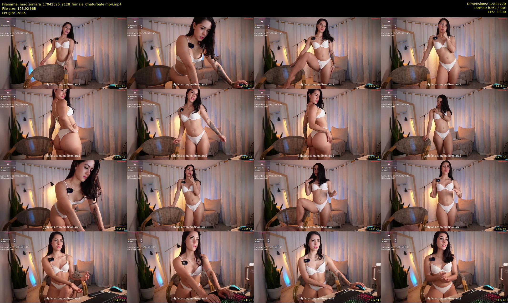 madisonlara — 20 minute Chaturbate female cam show recording, 720p, Apr 17, 2025