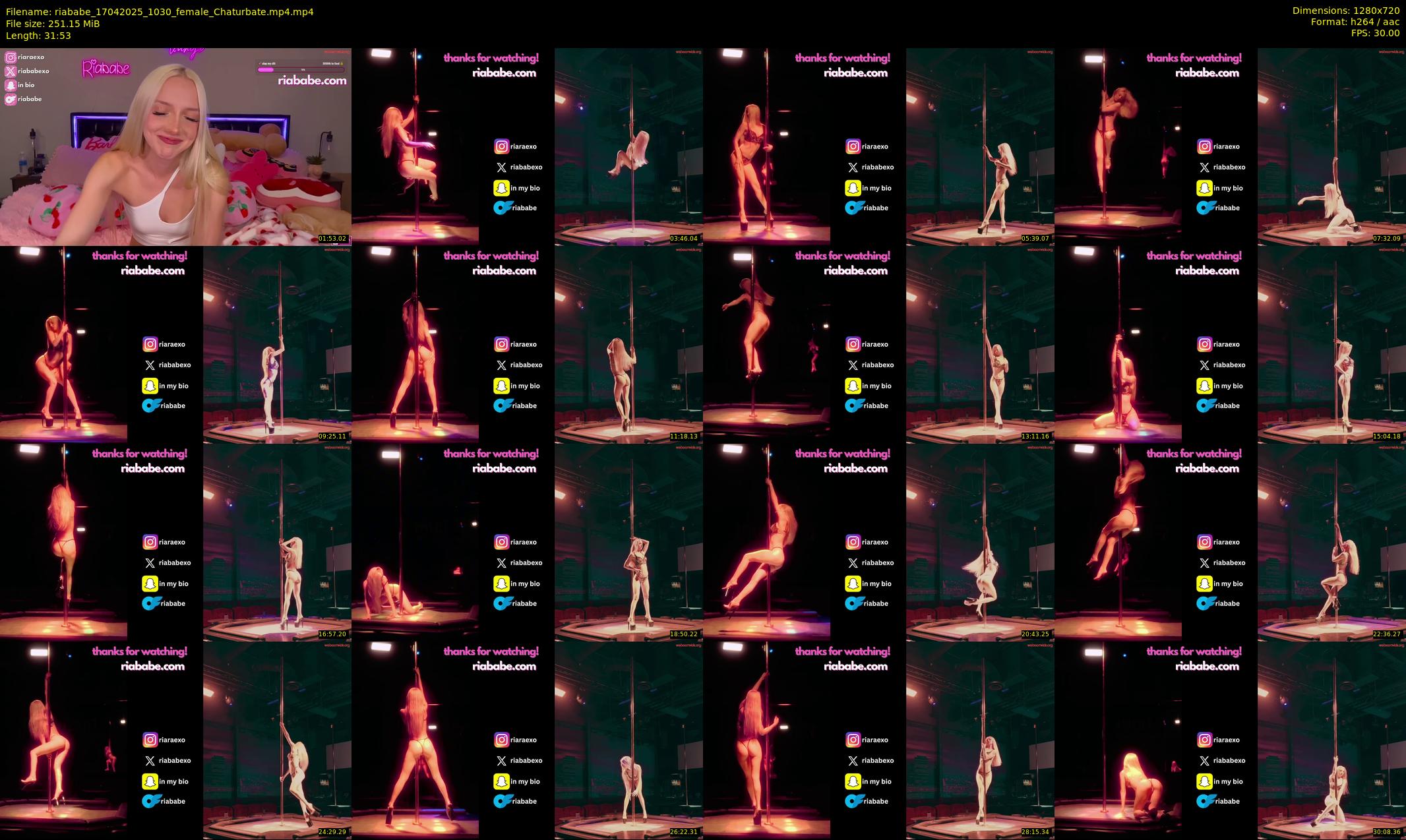 riababe — 32 minute Chaturbate female cam show recording, 720p, Apr 17, 2025