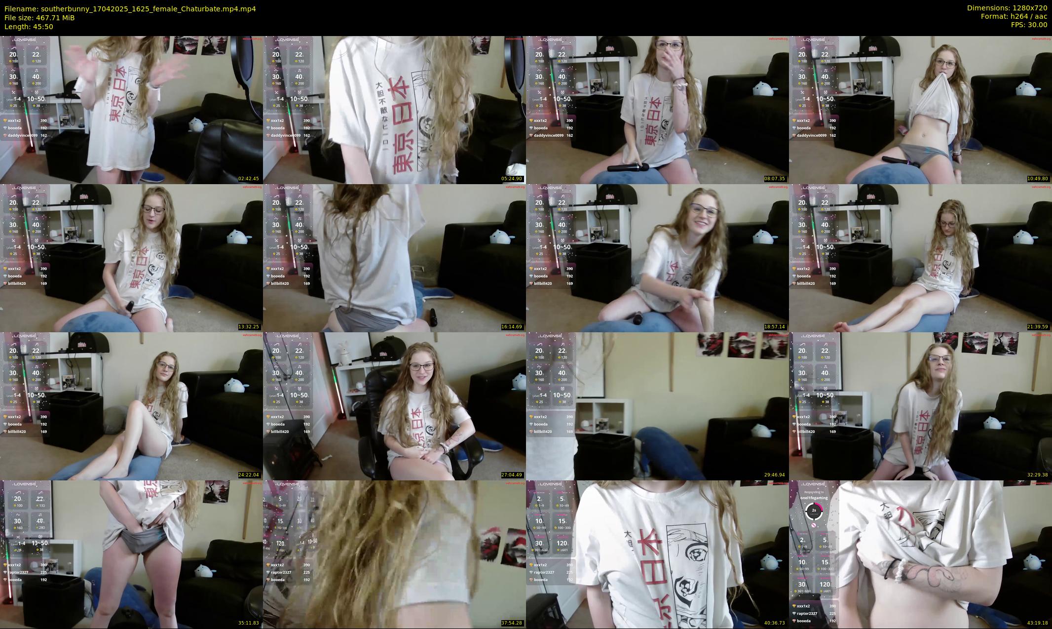 southerbunny — 46 minute Chaturbate female cam show recording, 720p, Apr 17, 2025