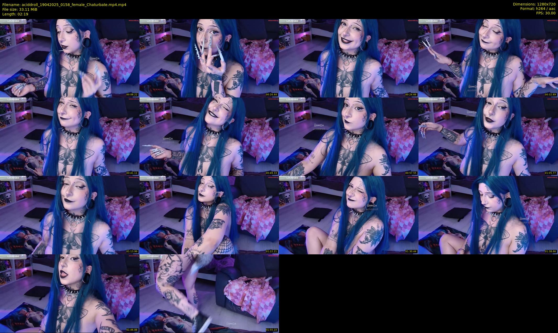 aciddroll — 3 minute Chaturbate female cam show recording, 720p, Apr 19, 2025