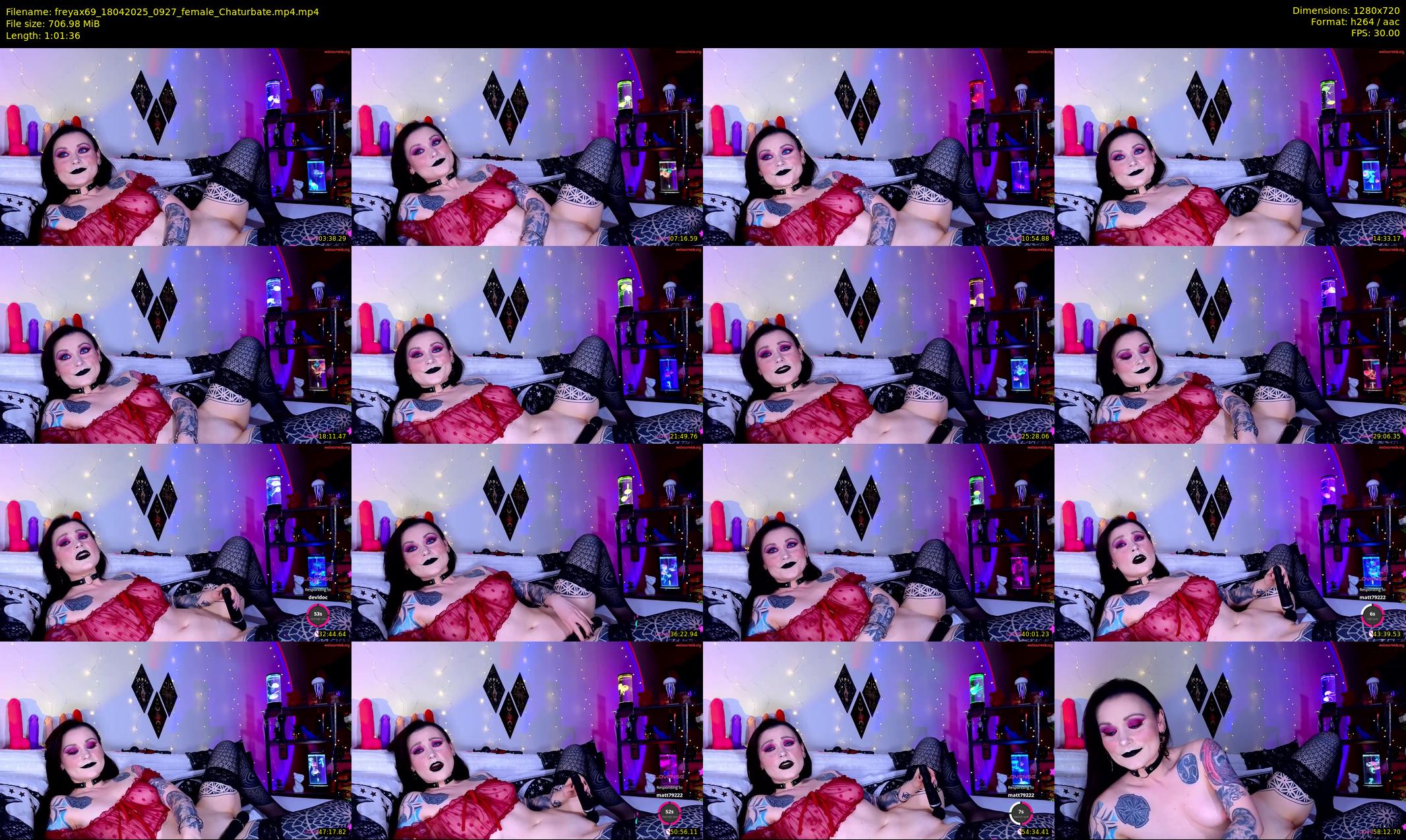 freyax69 — 62 minute Chaturbate female cam show recording, 720p, Apr 18, 2025