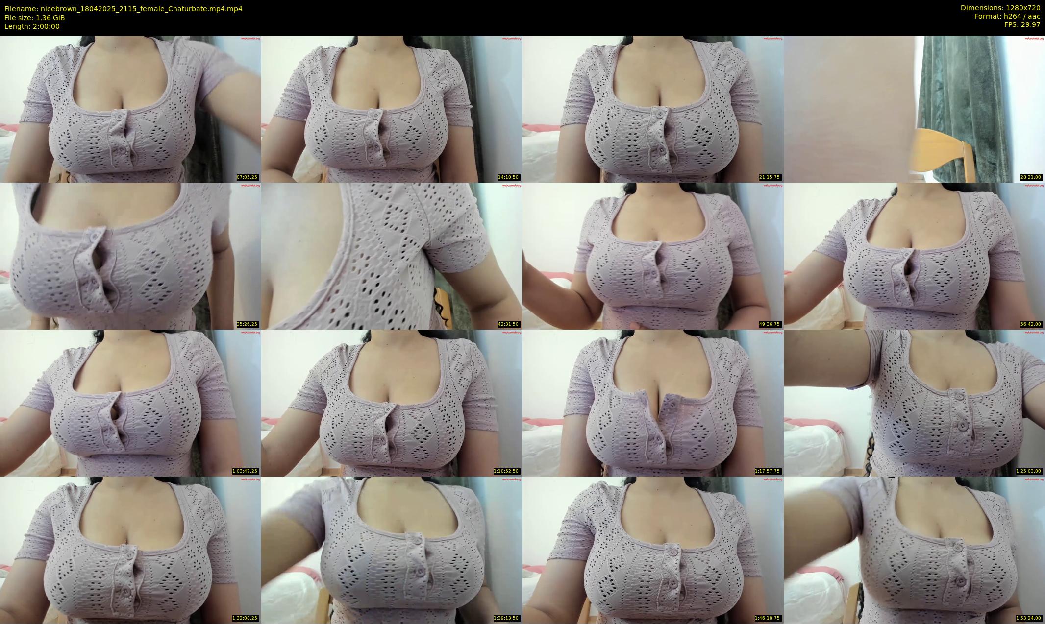 nicebrown — 120 minute Chaturbate female cam show recording, 720p, Apr 18, 2025