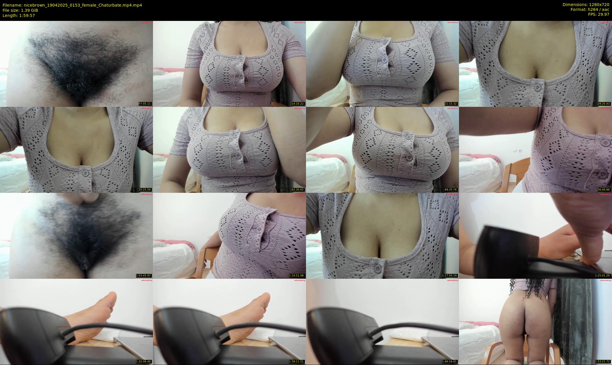 nicebrown — 120 minute Chaturbate female cam show recording, 720p, Apr 19, 2025