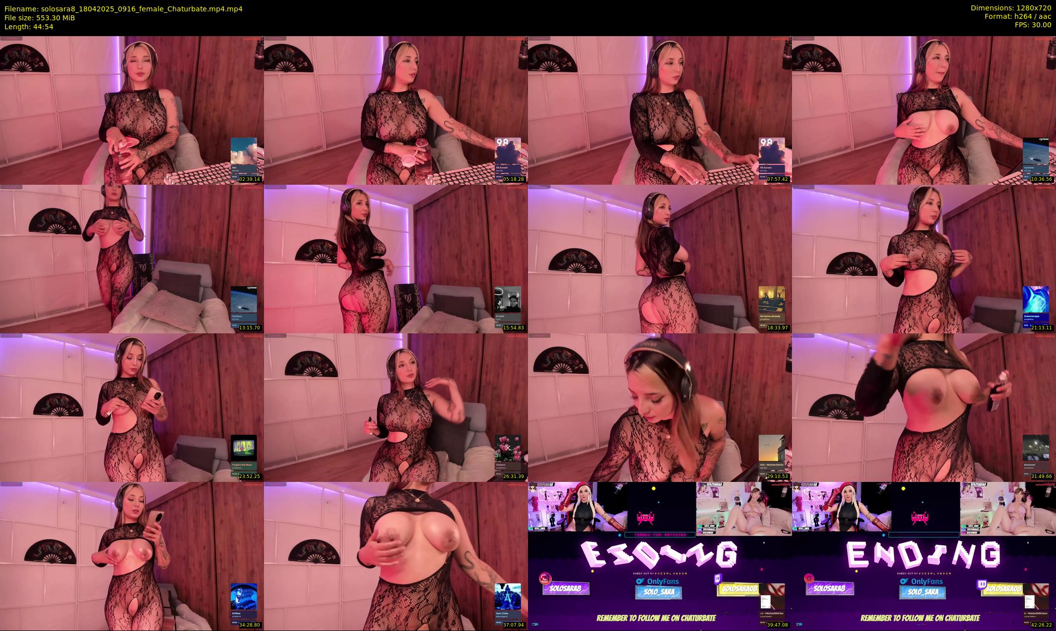 solosara8 — 45 minute Chaturbate female cam show recording, 720p, Apr 18, 2025