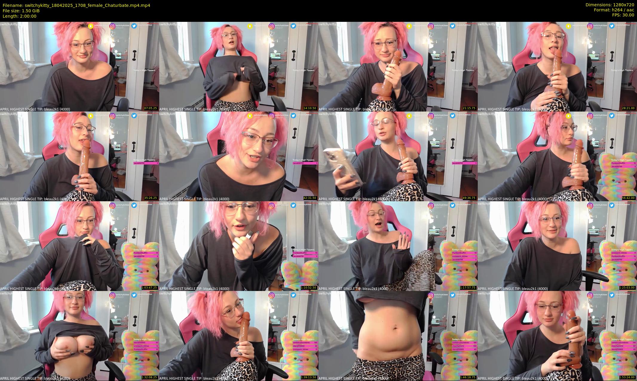 switchykitty — 120 minute Chaturbate female cam show recording, 720p, Apr 18, 2025