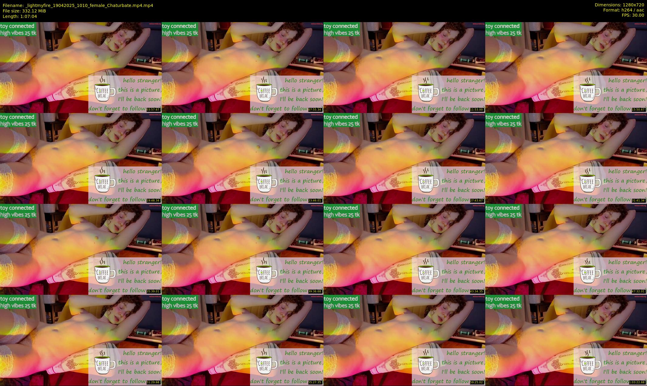 _lightmyfire — 68 minute Chaturbate female cam show recording, 720p, Apr 19, 2025