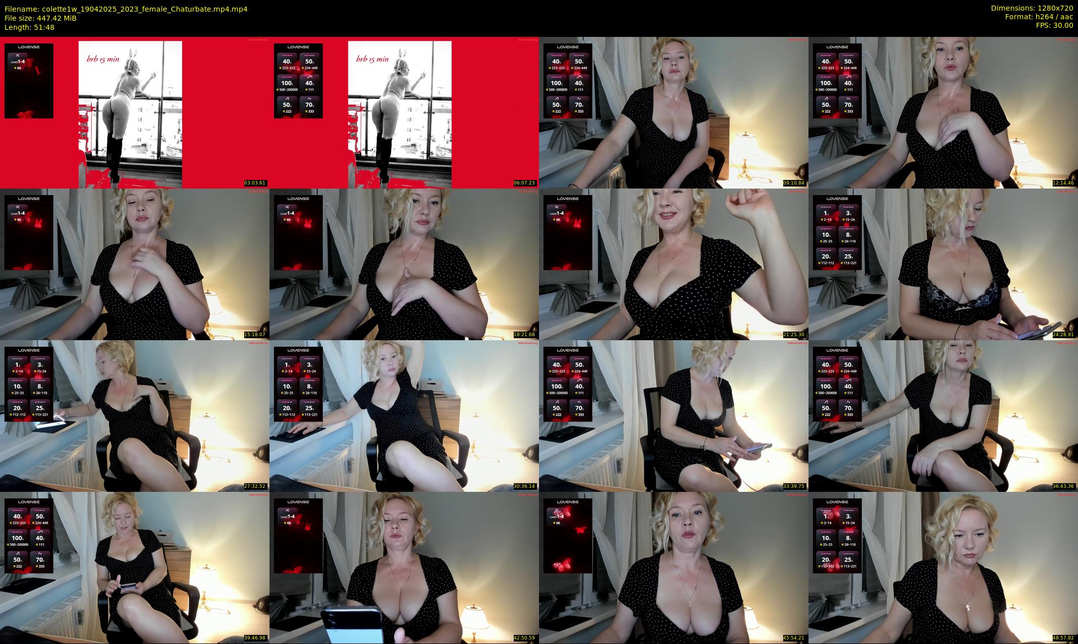 colette1w — 52 minute Chaturbate female cam show recording, 720p, Apr 19, 2025