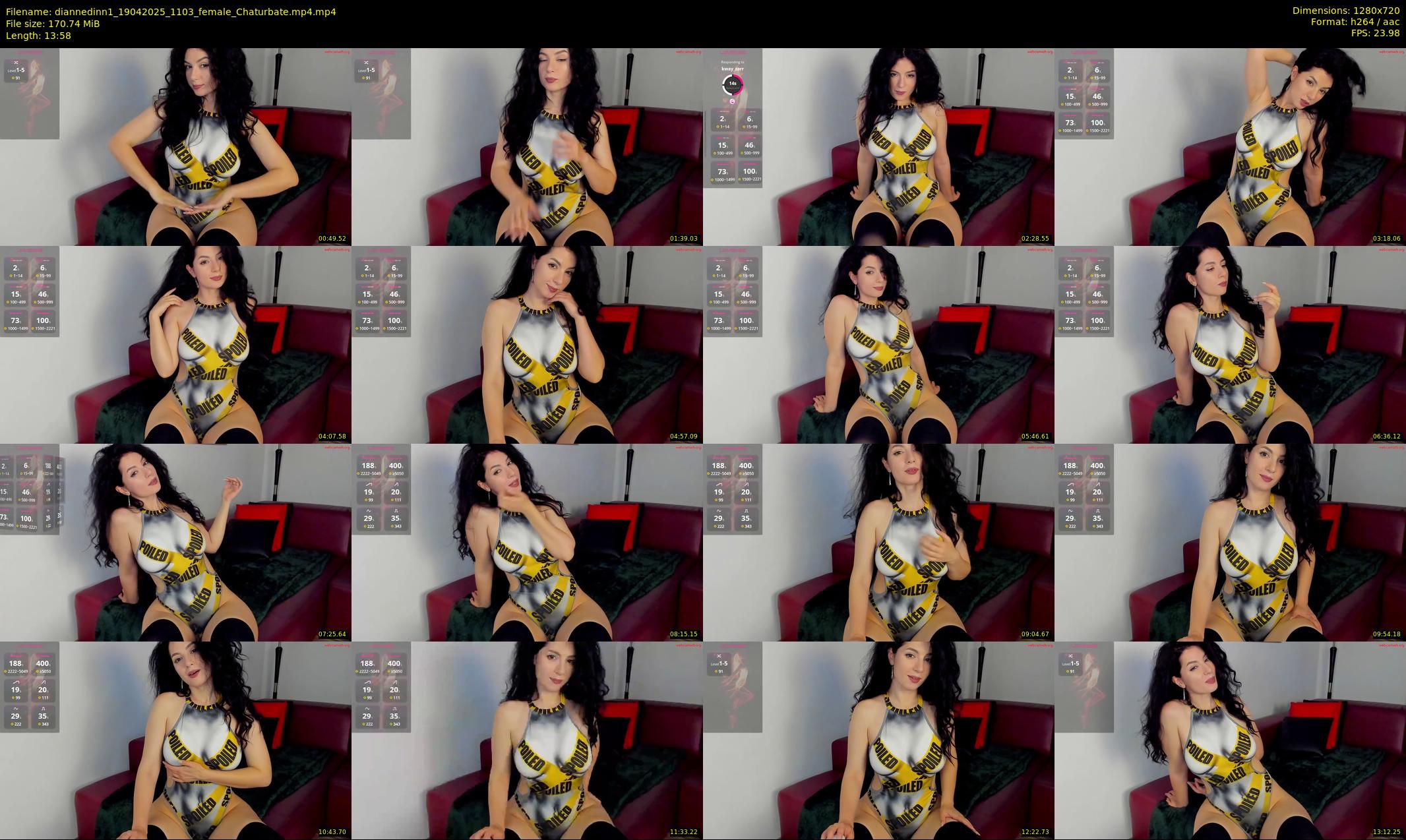 diannedinn1 — 14 minute Chaturbate female cam show recording, 720p, Apr 19, 2025