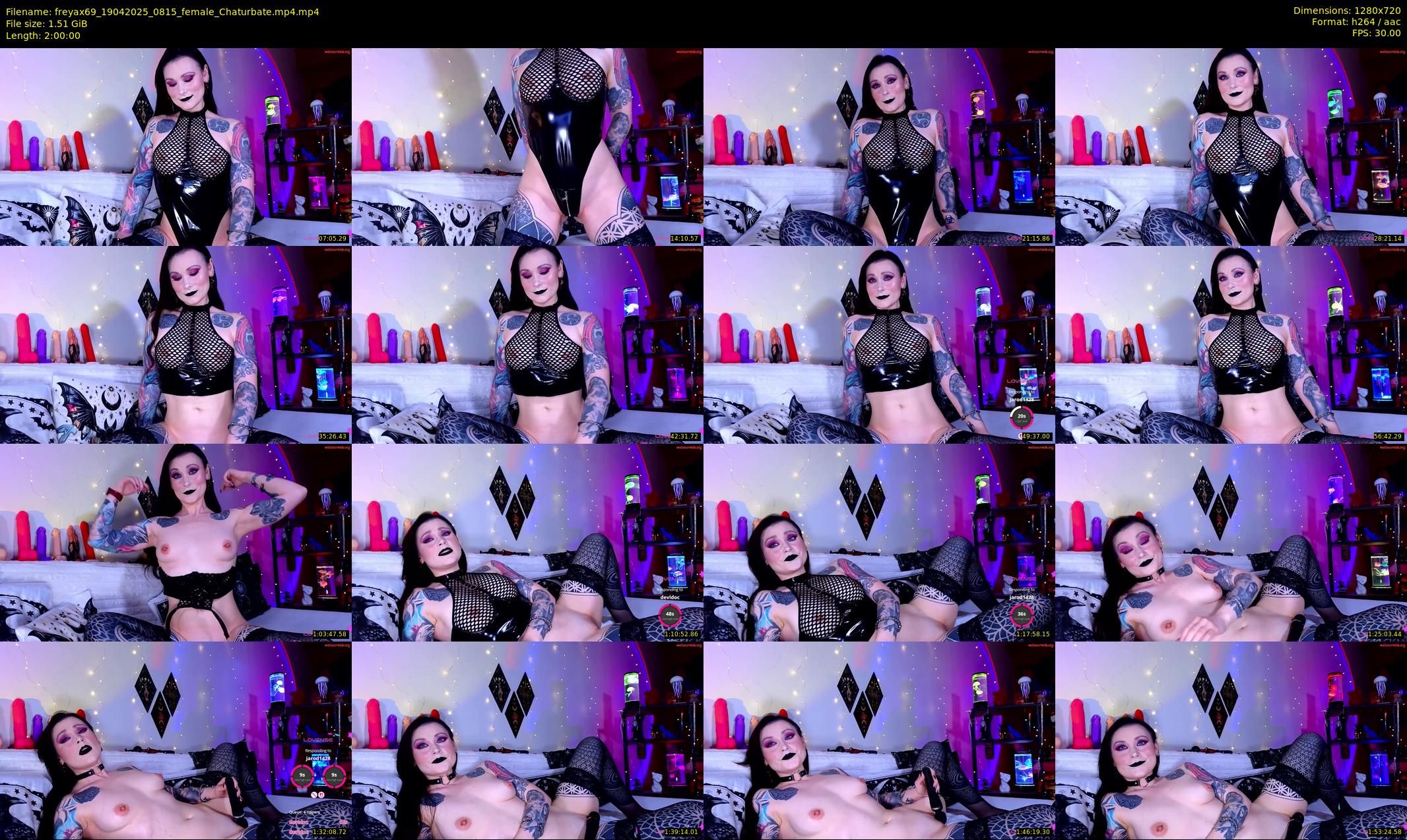freyax69 — 120 minute Chaturbate female cam show recording, 720p, Apr 19, 2025