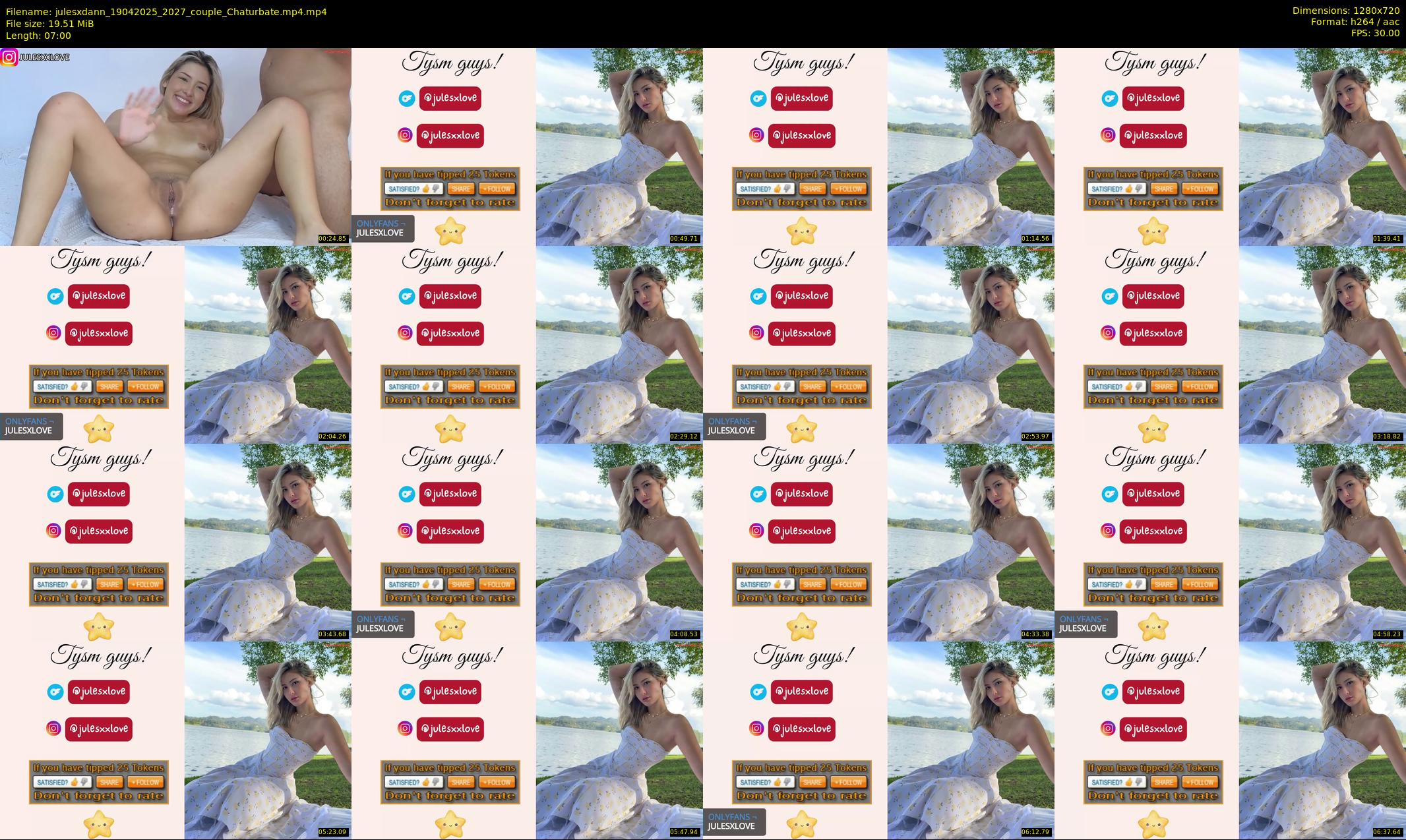 julesxdann — 7 minute Chaturbate couple cam show recording, 720p, Apr 19, 2025