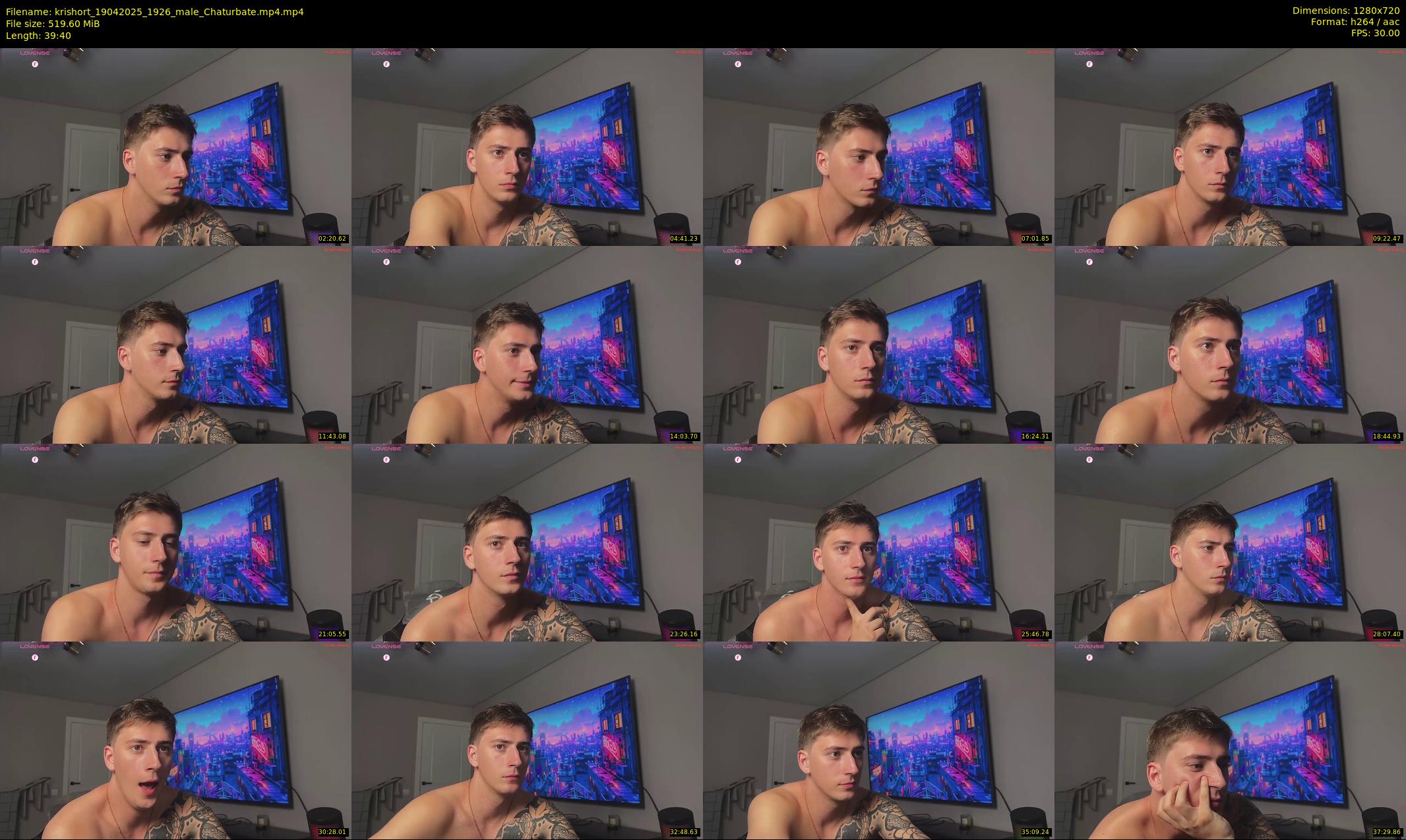 krishort — 40 minute Chaturbate male cam show recording, 720p, Apr 19, 2025