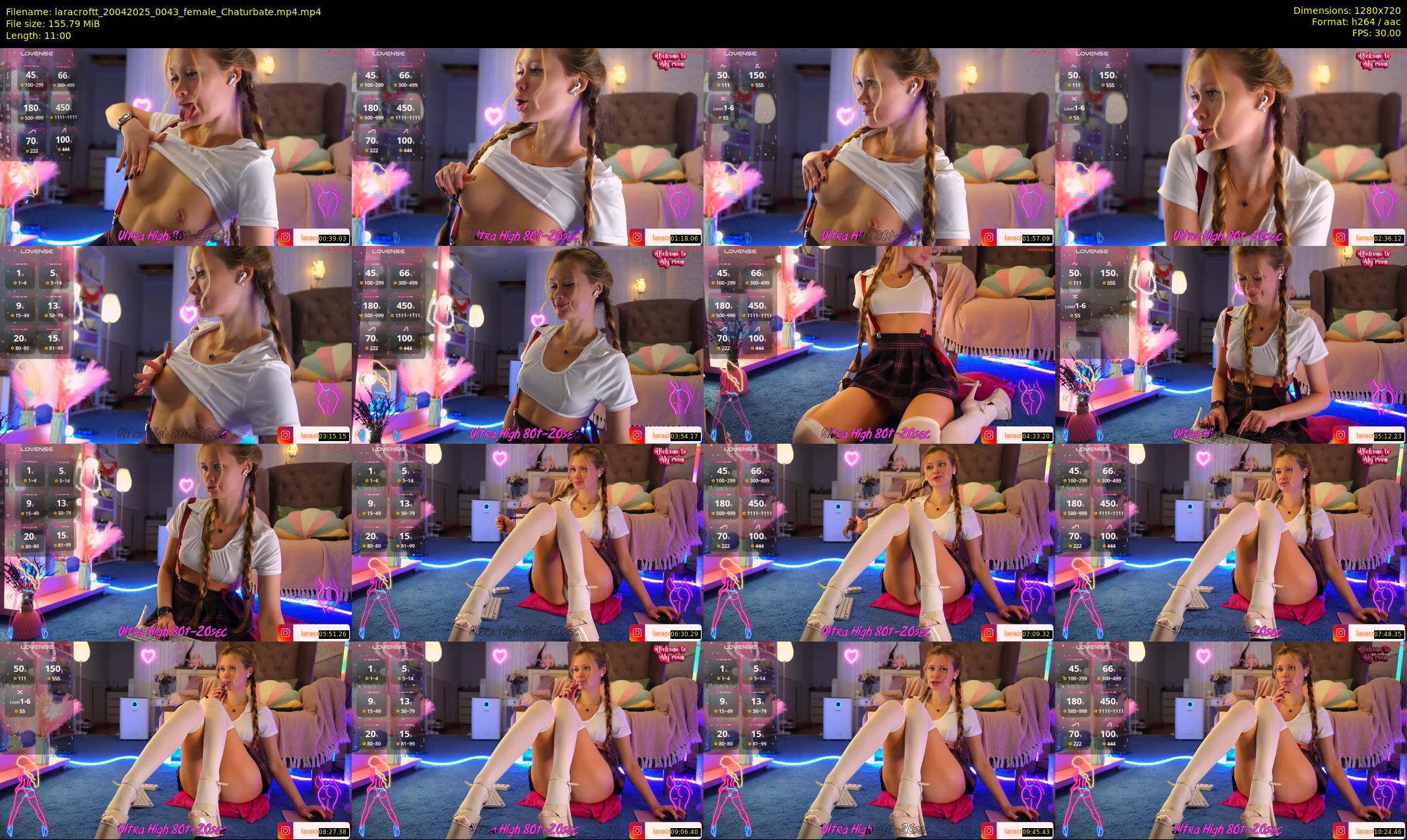 laracroftt — 11 minute Chaturbate female cam show recording, 720p, Apr 20, 2025