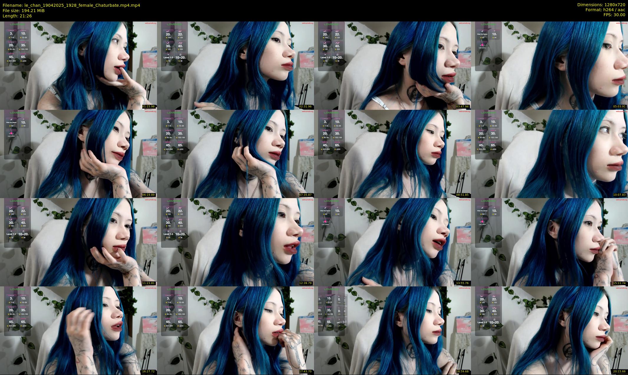 le_chan — 22 minute Chaturbate female cam show recording, 720p, Apr 19, 2025