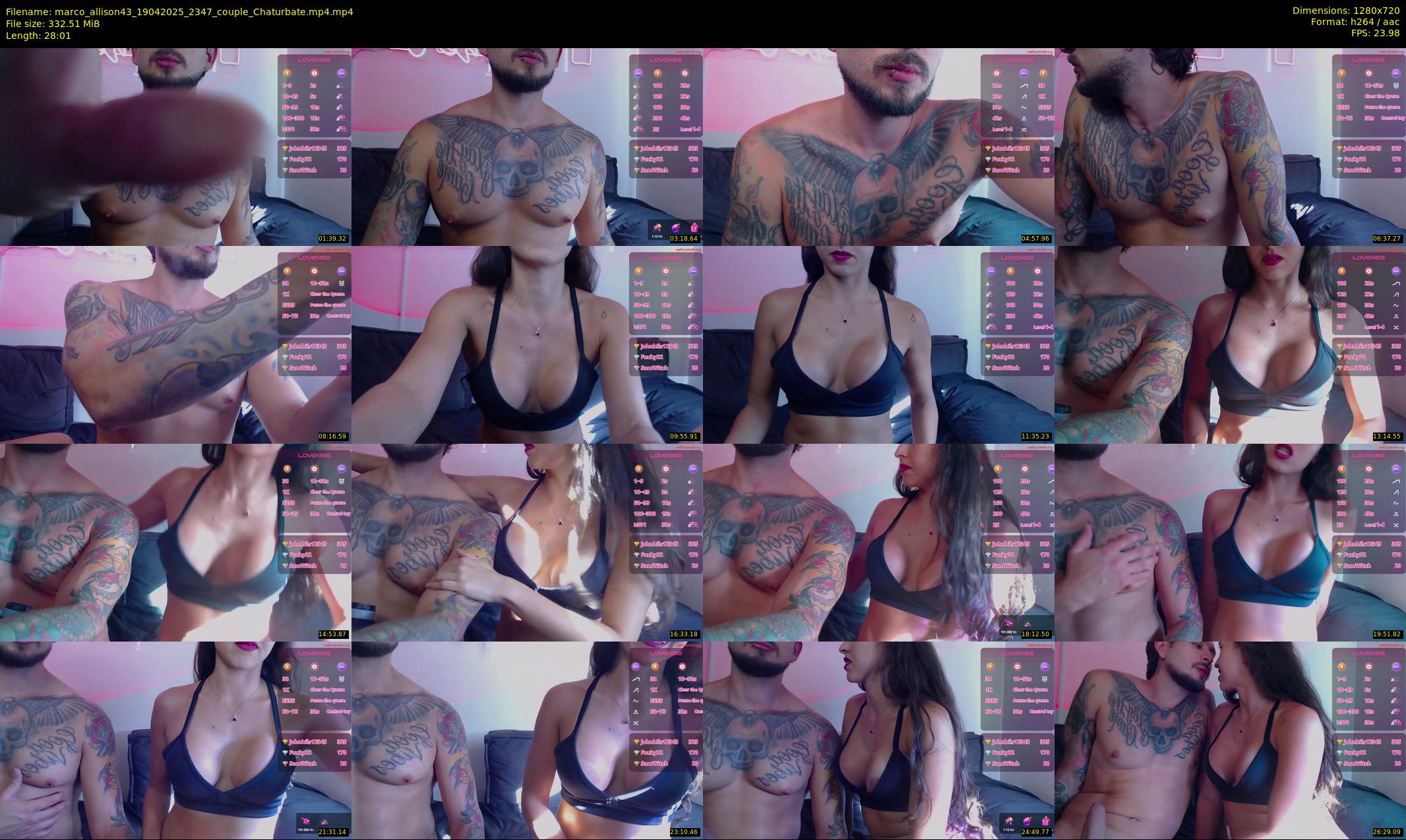 marco_allison43 — 29 minute Chaturbate couple cam show recording, 720p, Apr 19, 2025