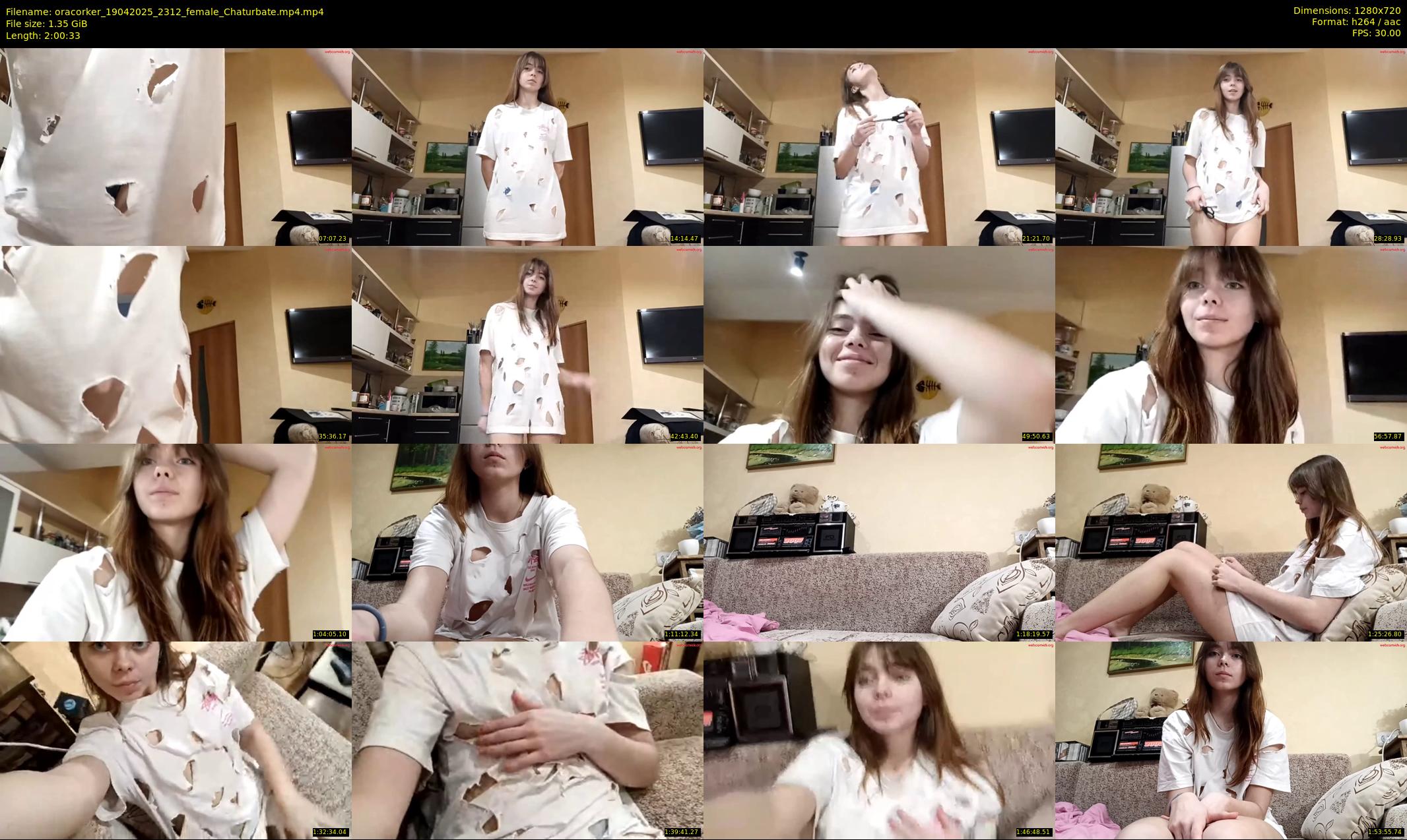 oracorker — 121 minute Chaturbate female cam show recording, 720p, Apr 19, 2025