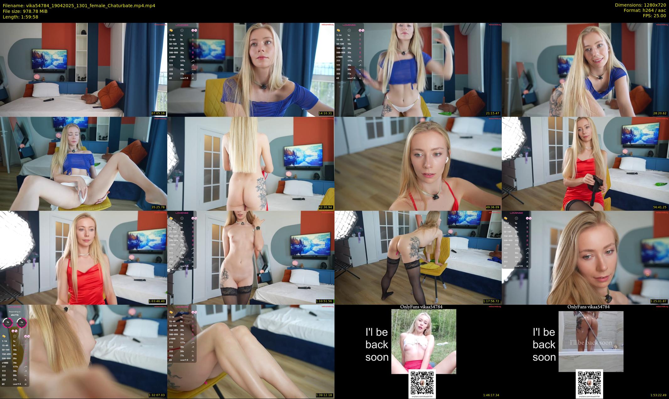 vika54784 — 120 minute Chaturbate female cam show recording, 720p, Apr 19, 2025