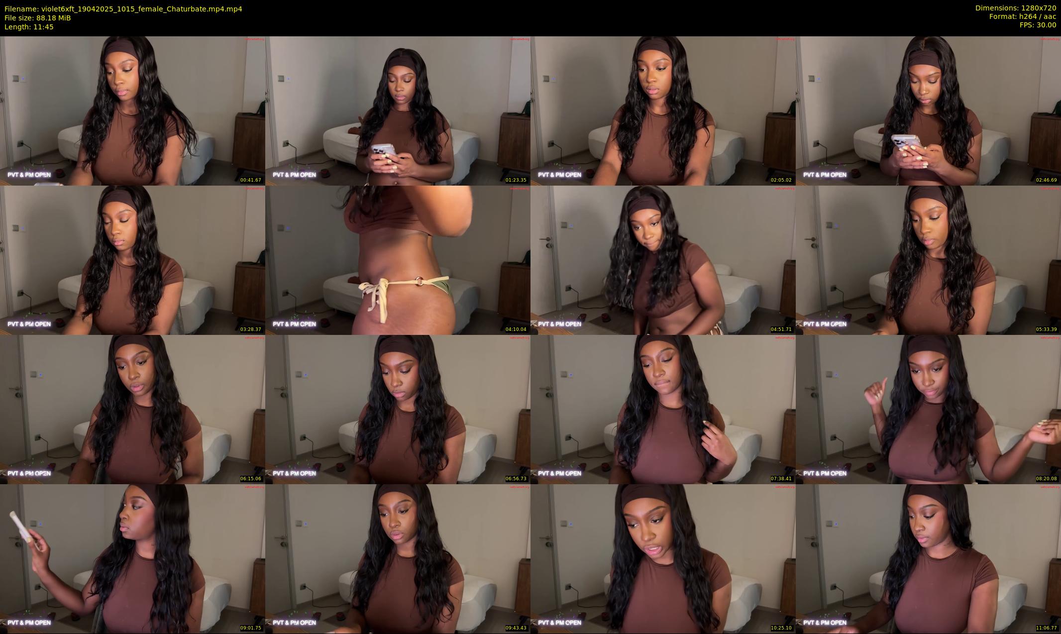 violet6xft — 12 minute Chaturbate female cam show recording, 720p, Apr 19, 2025