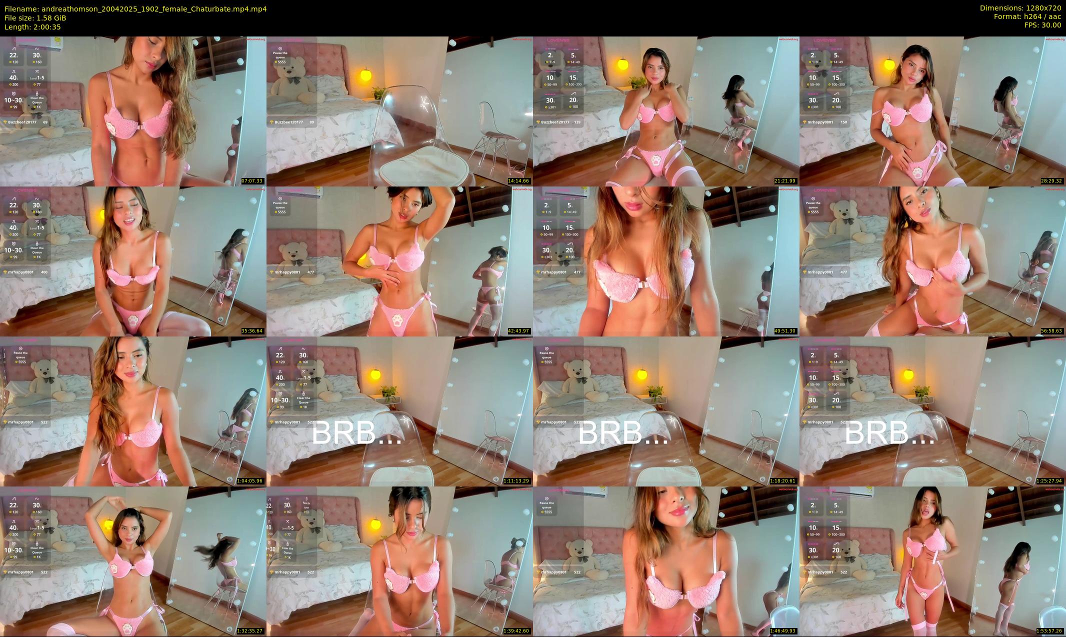 andreathomson — 121 minute Chaturbate female cam show recording, 720p, Apr 20, 2025