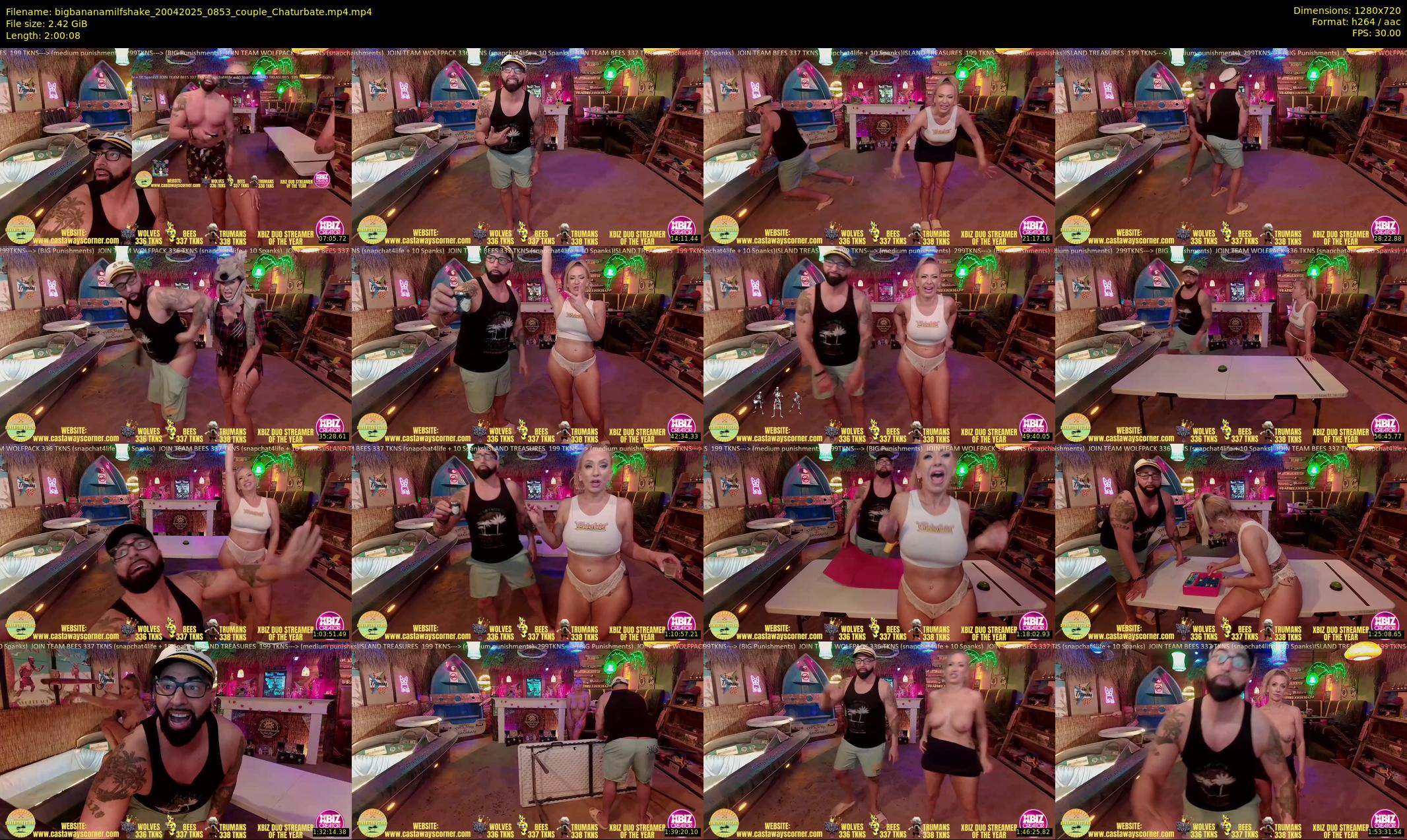 bigbananamilfshake — 121 minute Chaturbate couple cam show recording, 720p, Apr 20, 2025