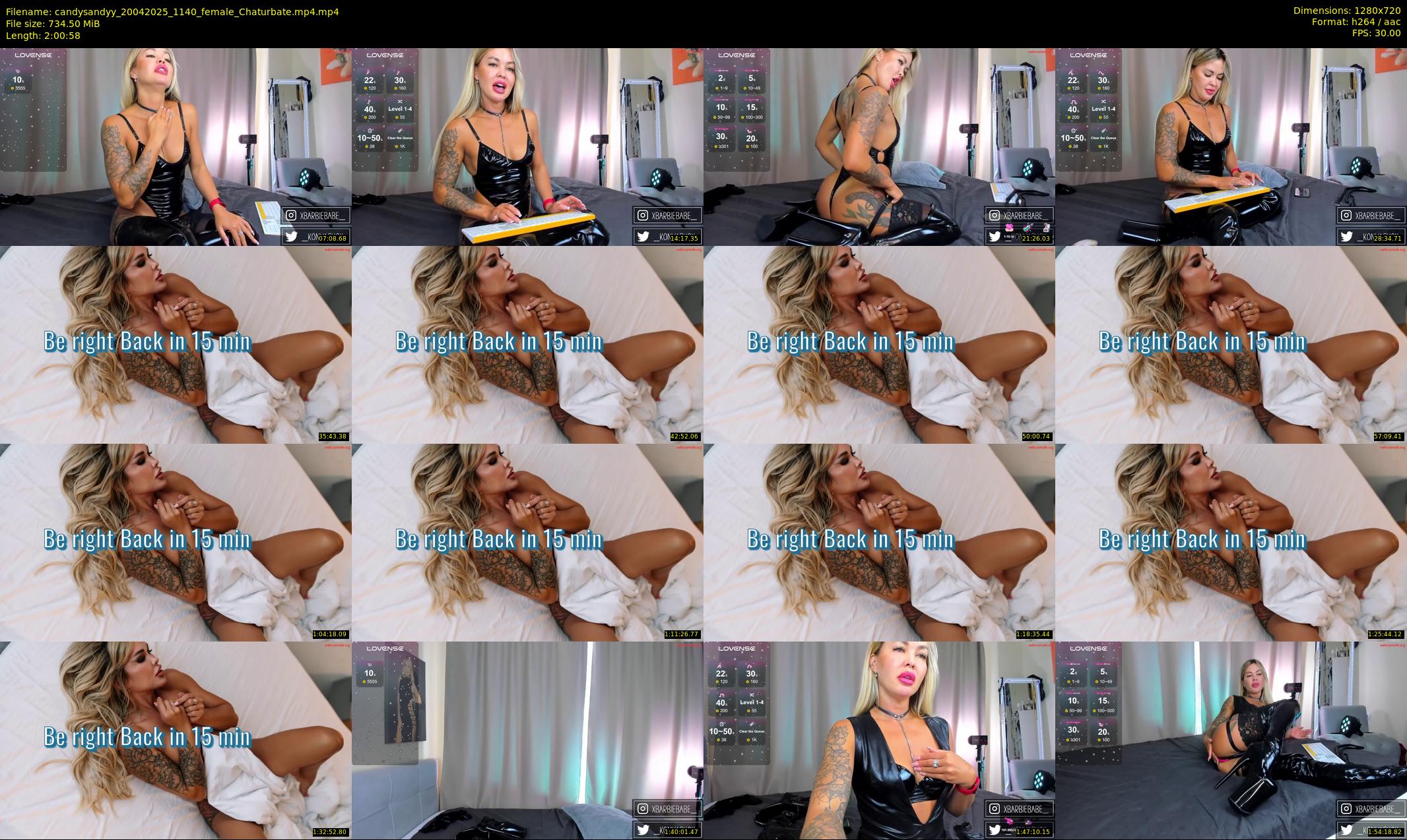candysandyy — 121 minute Chaturbate female cam show recording, 720p, Apr 20, 2025