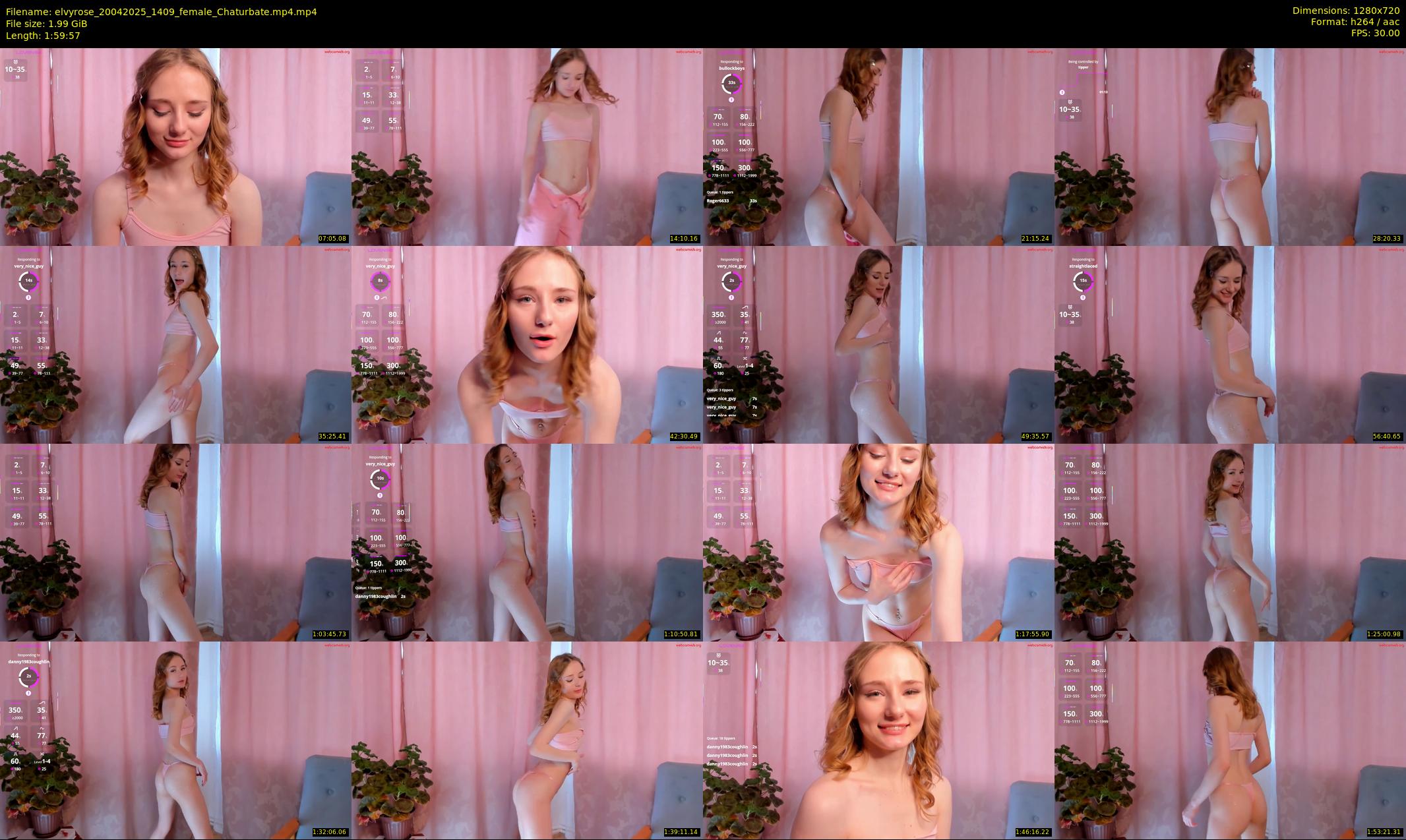 elvyrose — 120 minute Chaturbate female cam show recording, 720p, Apr 20, 2025