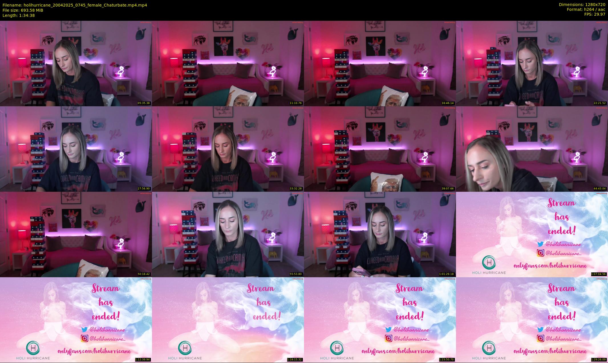 holihurricane — 95 minute Chaturbate female cam show recording, 720p, Apr 20, 2025