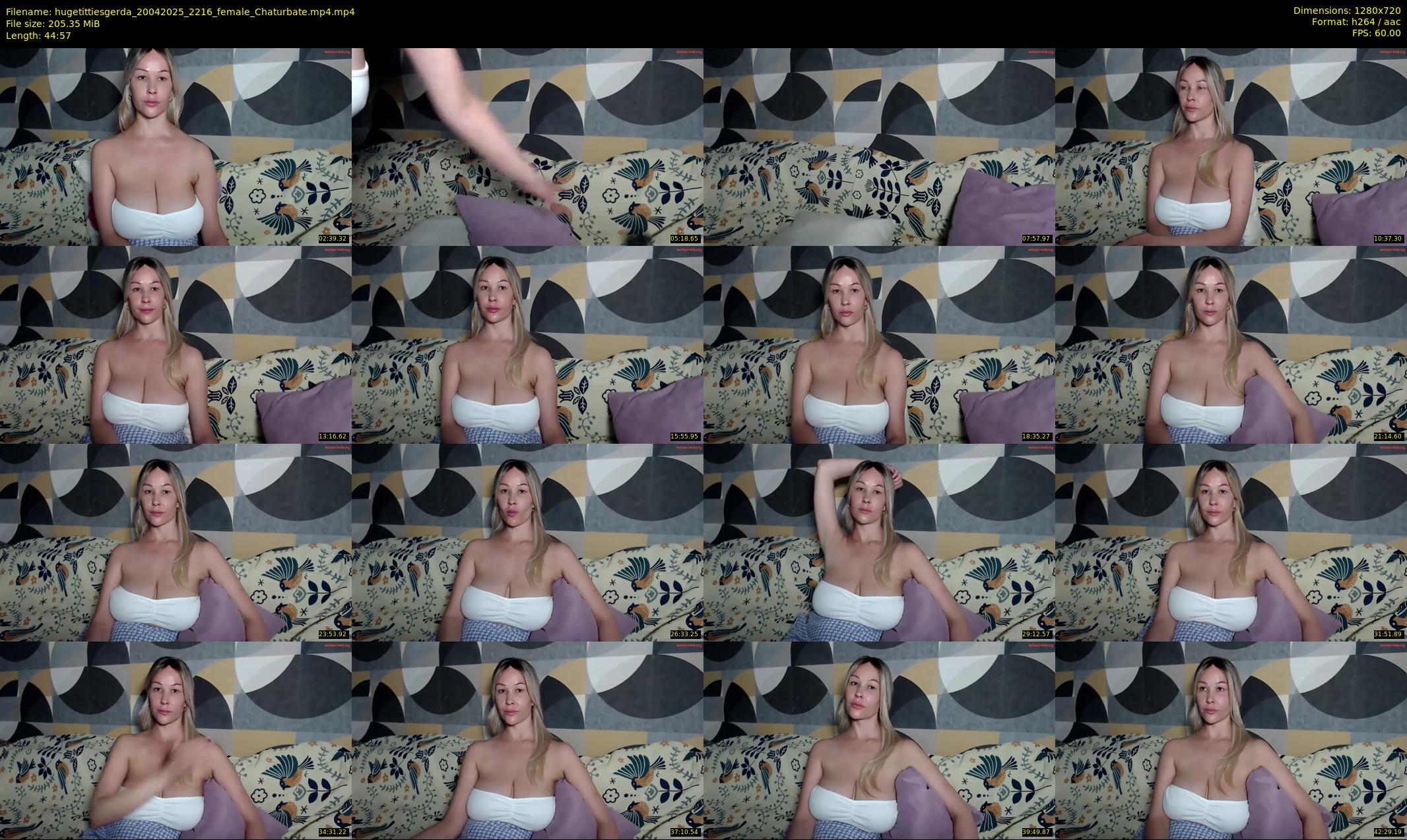 hugetittiesgerda — 45 minute Chaturbate female cam show recording, 720p, Apr 20, 2025