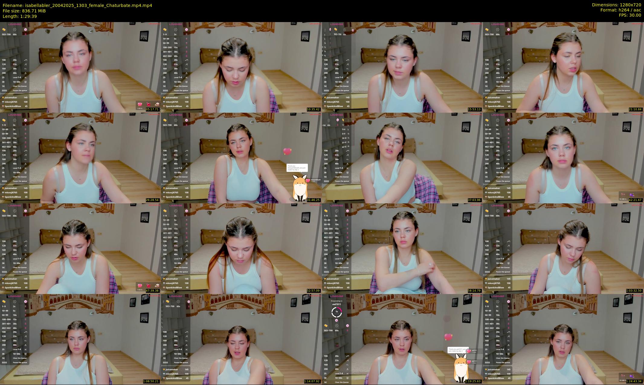 isabellabler — 90 minute Chaturbate female cam show recording, 720p, Apr 20, 2025