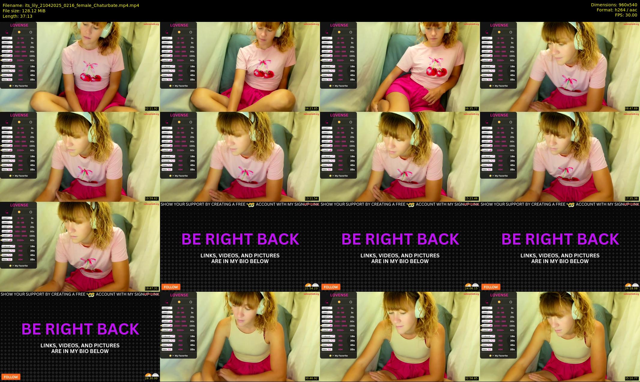 its_lily — 38 minute Chaturbate female cam show recording, 480p, Apr 21, 2025