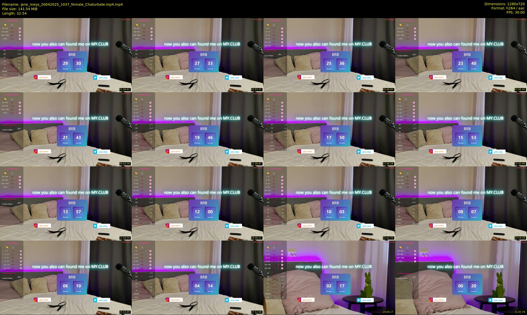 jane_meys — 33 minute Chaturbate female cam show recording, 720p, Apr 20, 2025