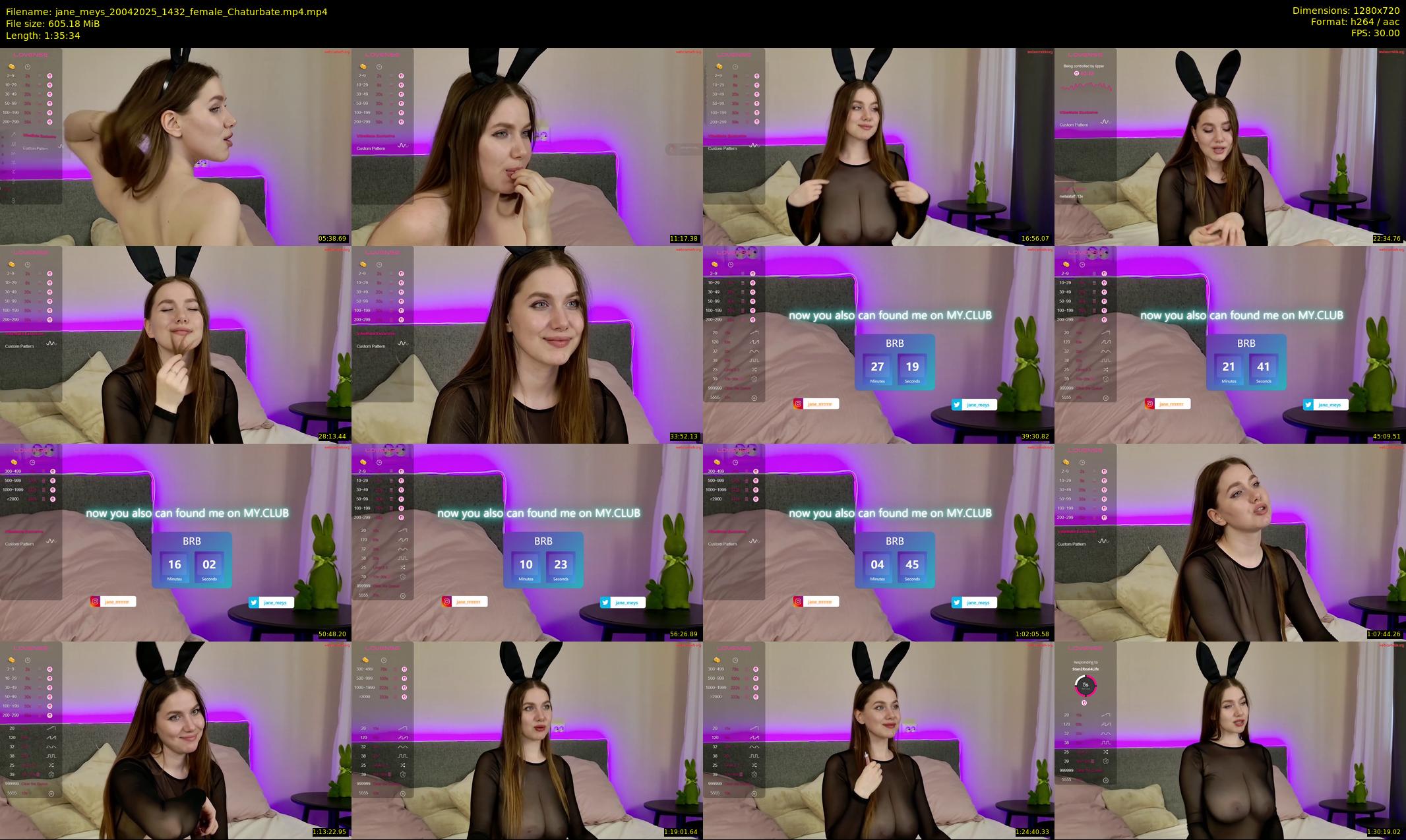jane_meys — 96 minute Chaturbate female cam show recording, 720p, Apr 20, 2025