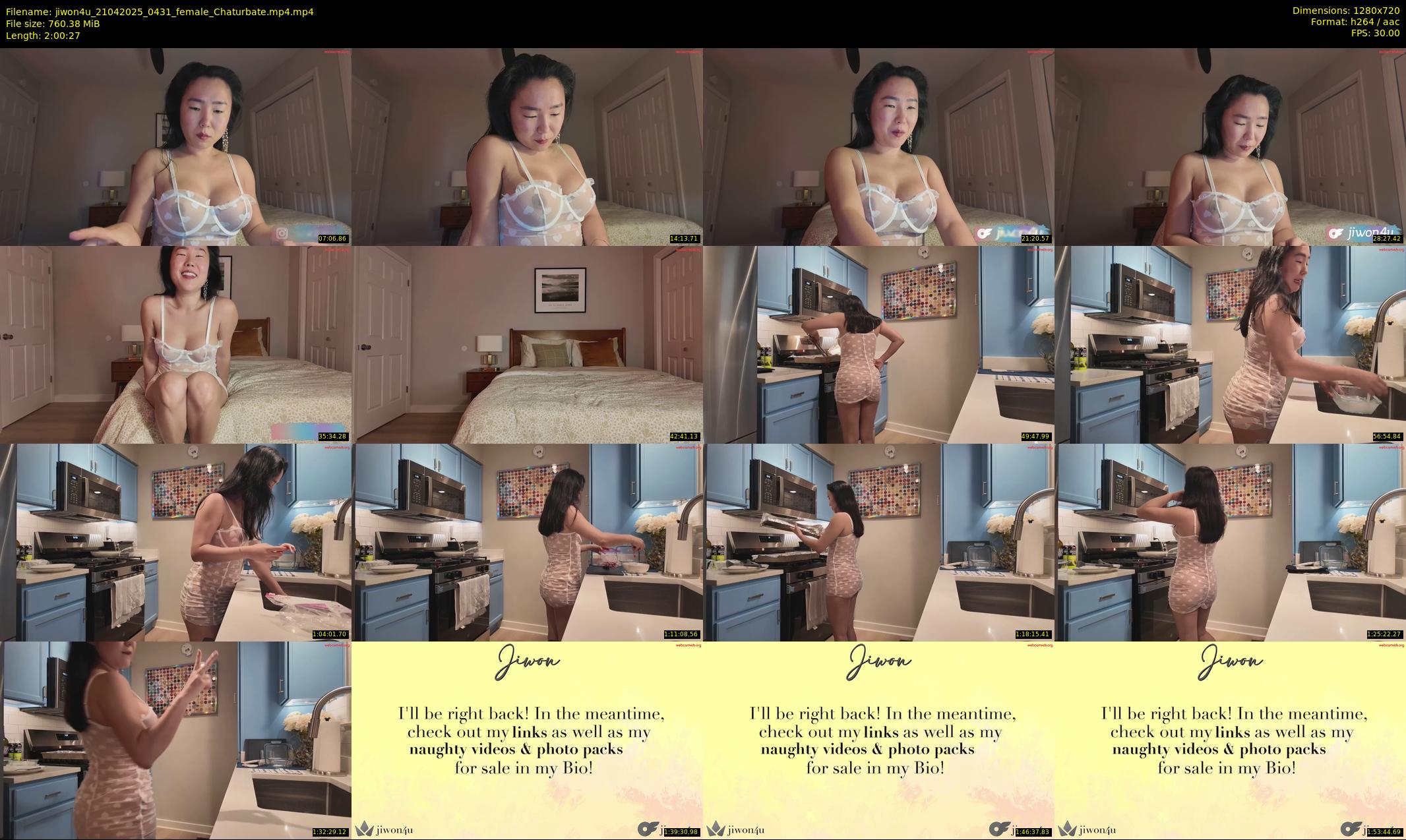jiwon4u — 121 minute Chaturbate female cam show recording, 720p, Apr 21, 2025