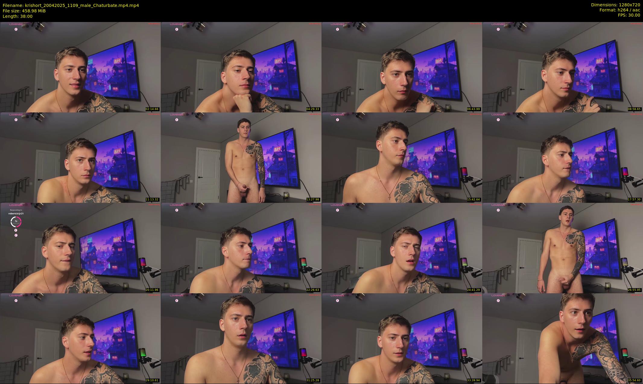krishort — 38 minute Chaturbate male cam show recording, 720p, Apr 20, 2025