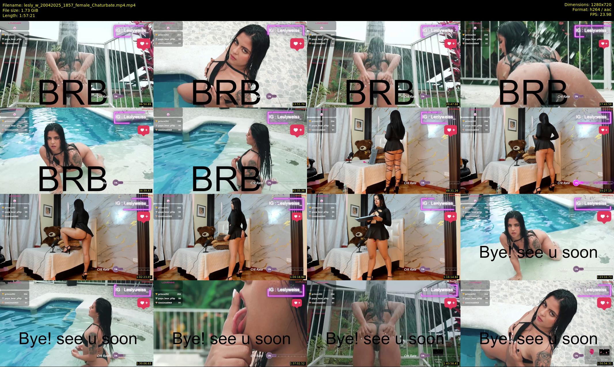 lesly_w — 118 minute Chaturbate female cam show recording, 720p, Apr 20, 2025