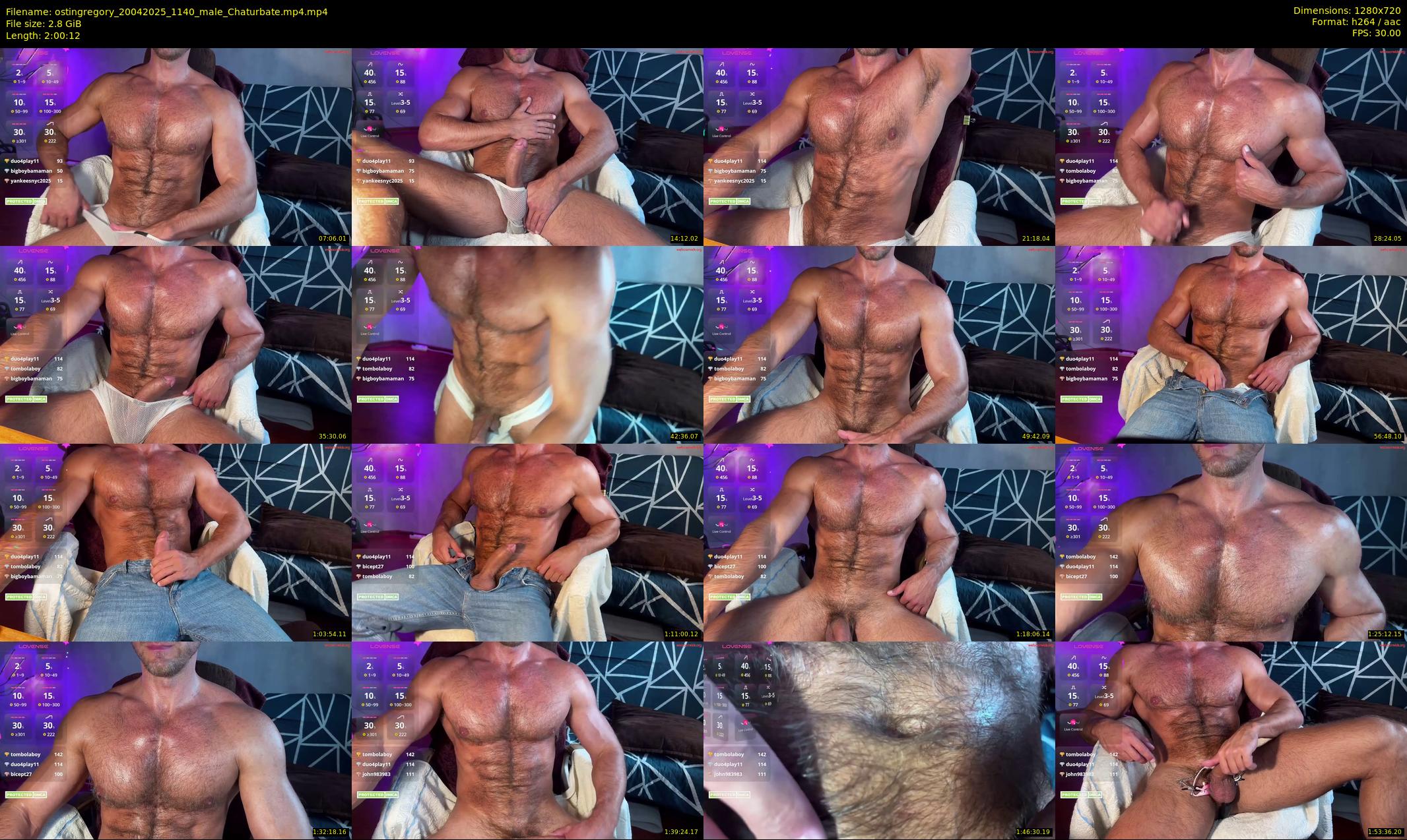 ostingregory — 121 minute Chaturbate male cam show recording, 720p, Apr 20, 2025