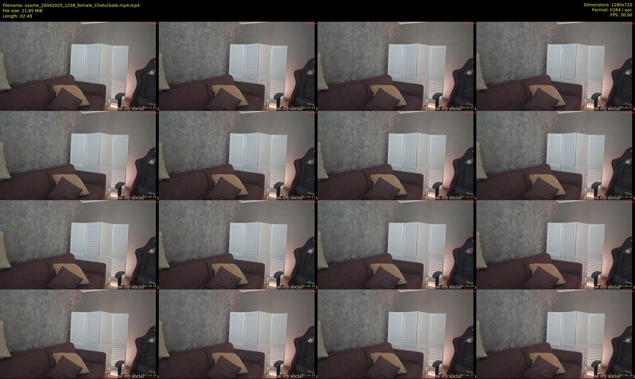 oxxme — 3 minute Chaturbate female cam show recording, 720p, Apr 20, 2025