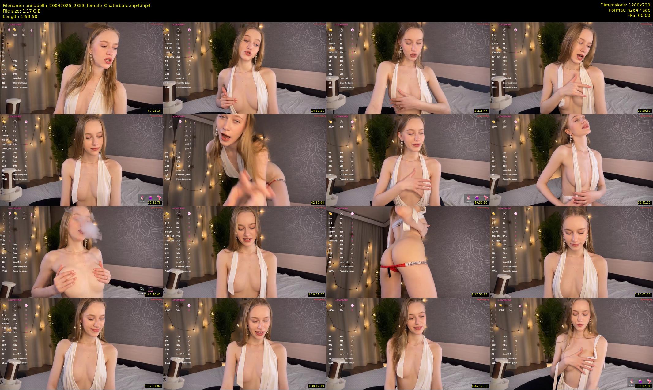 unnabella — 120 minute Chaturbate female cam show recording, 720p, Apr 20, 2025