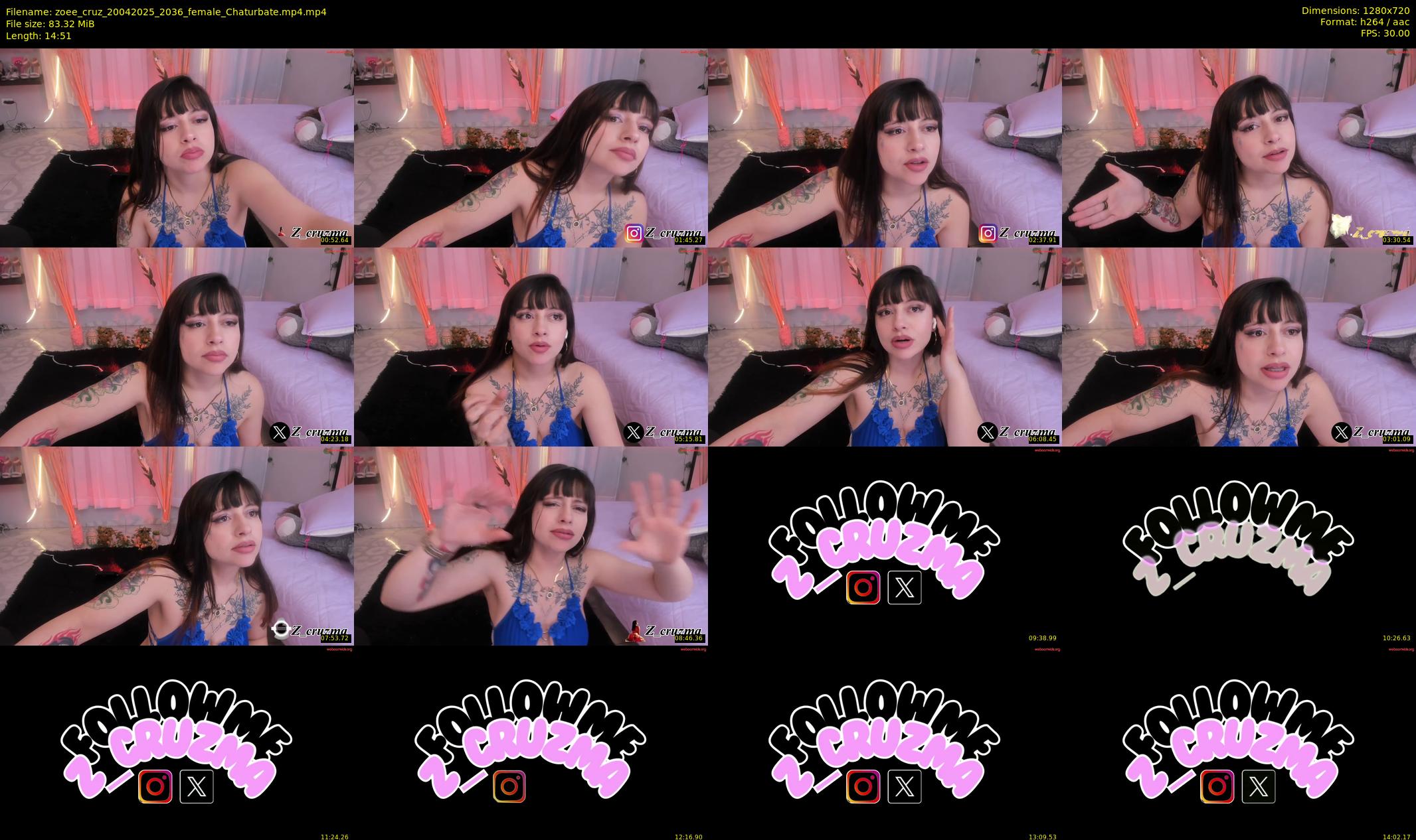 zoee_cruz — 15 minute Chaturbate female cam show recording, 720p, Apr 20, 2025