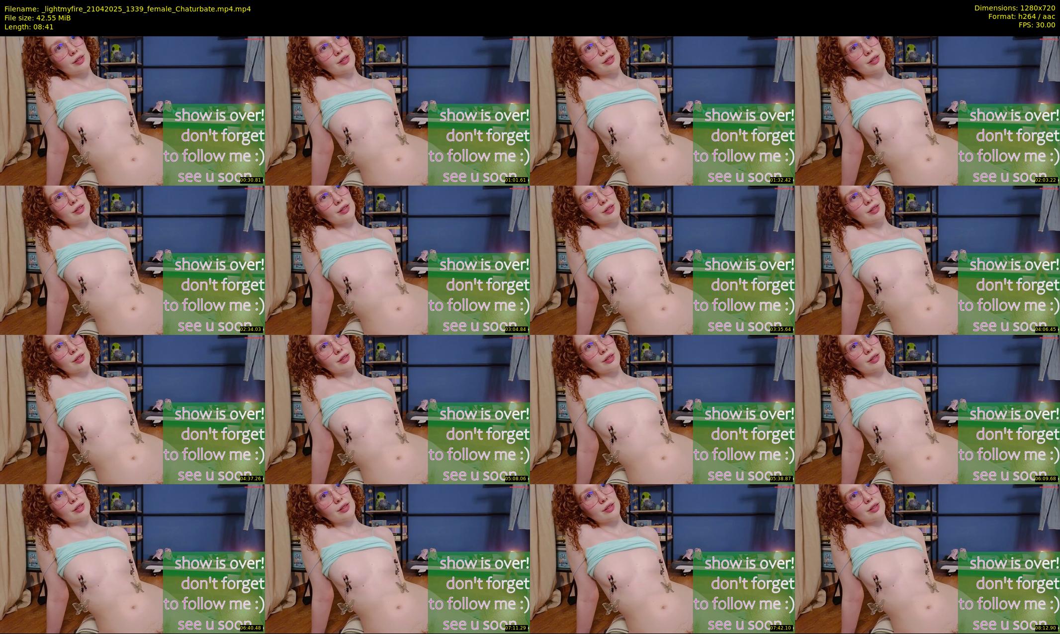 _lightmyfire — 9 minute Chaturbate female cam show recording, 720p, Apr 21, 2025