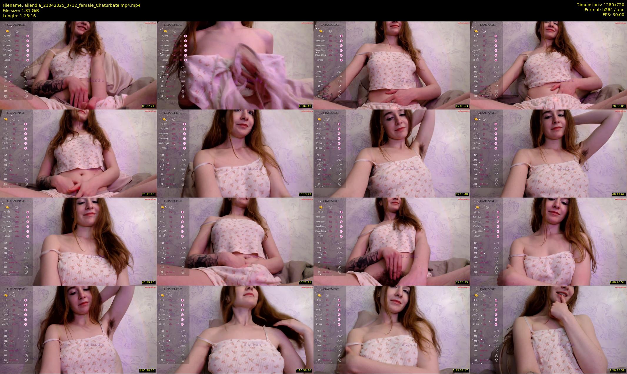 allendia — 86 minute Chaturbate female cam show recording, 720p, Apr 21, 2025
