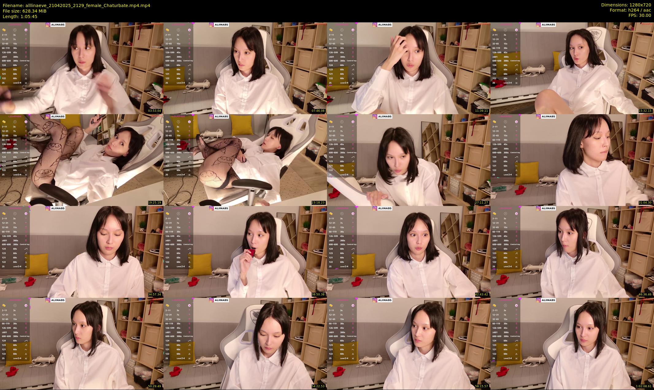 alllinaeve — 66 minute Chaturbate female cam show recording, 720p, Apr 21, 2025