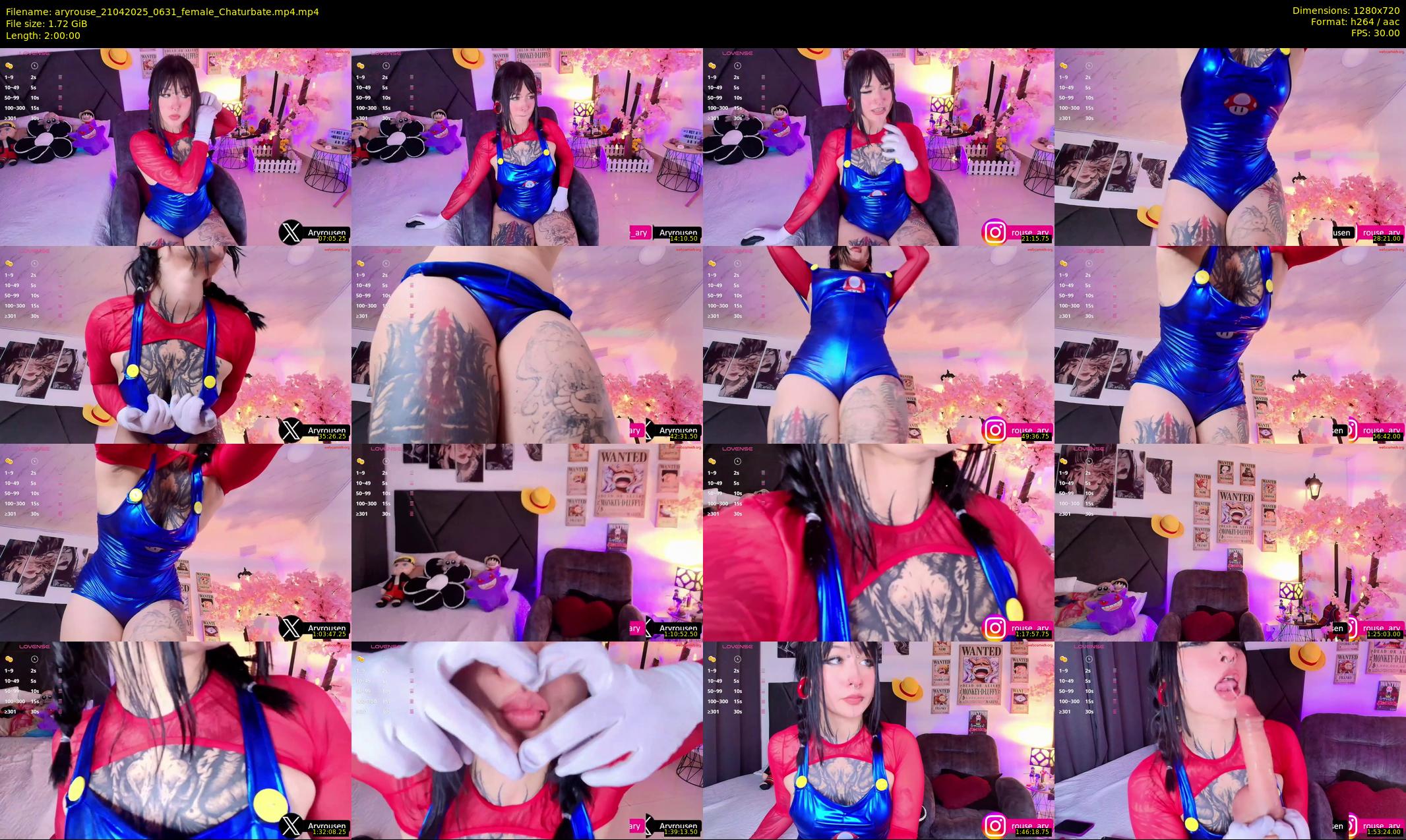 aryrouse — 120 minute Chaturbate female cam show recording, 720p, Apr 21, 2025