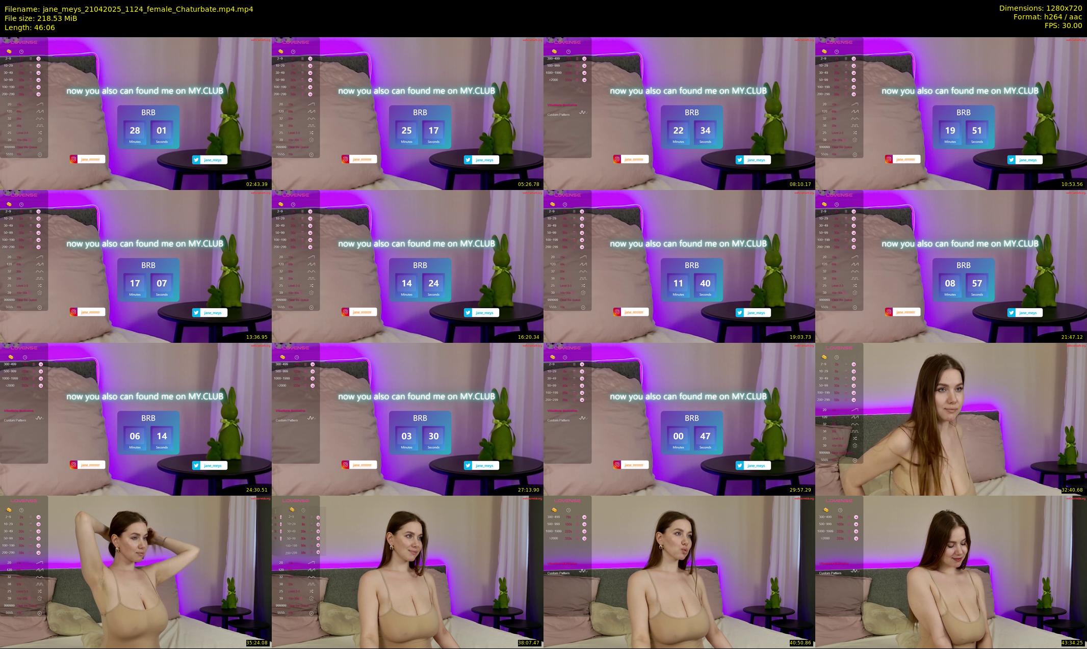 jane_meys — 47 minute Chaturbate female cam show recording, 720p, Apr 21, 2025