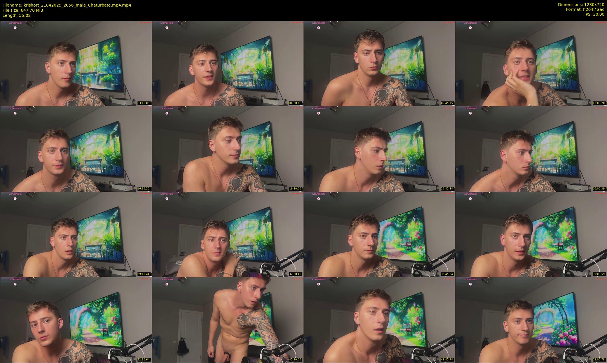 krishort — 56 minute Chaturbate male cam show recording, 720p, Apr 21, 2025