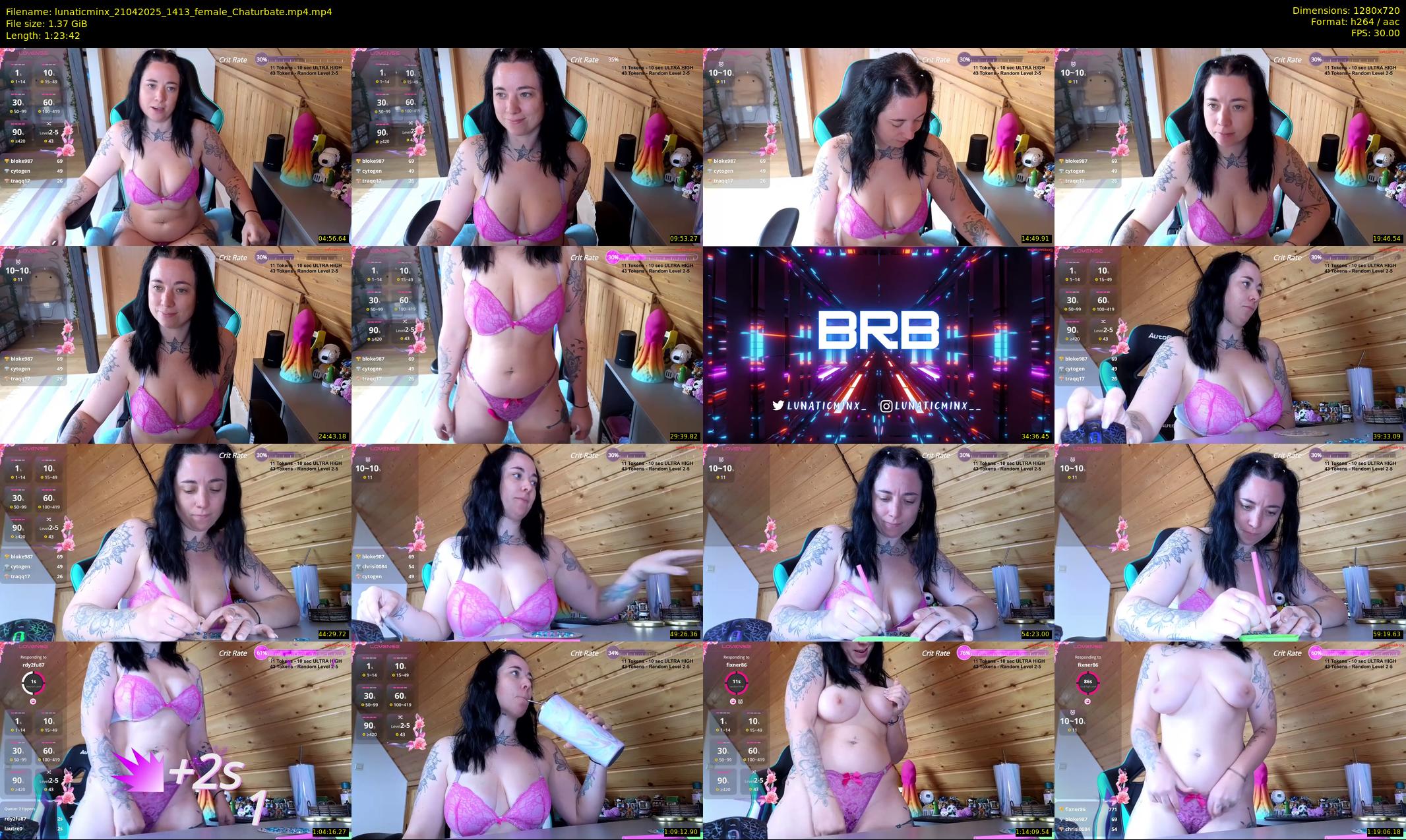 lunaticminx — 84 minute Chaturbate female cam show recording, 720p, Apr 21, 2025