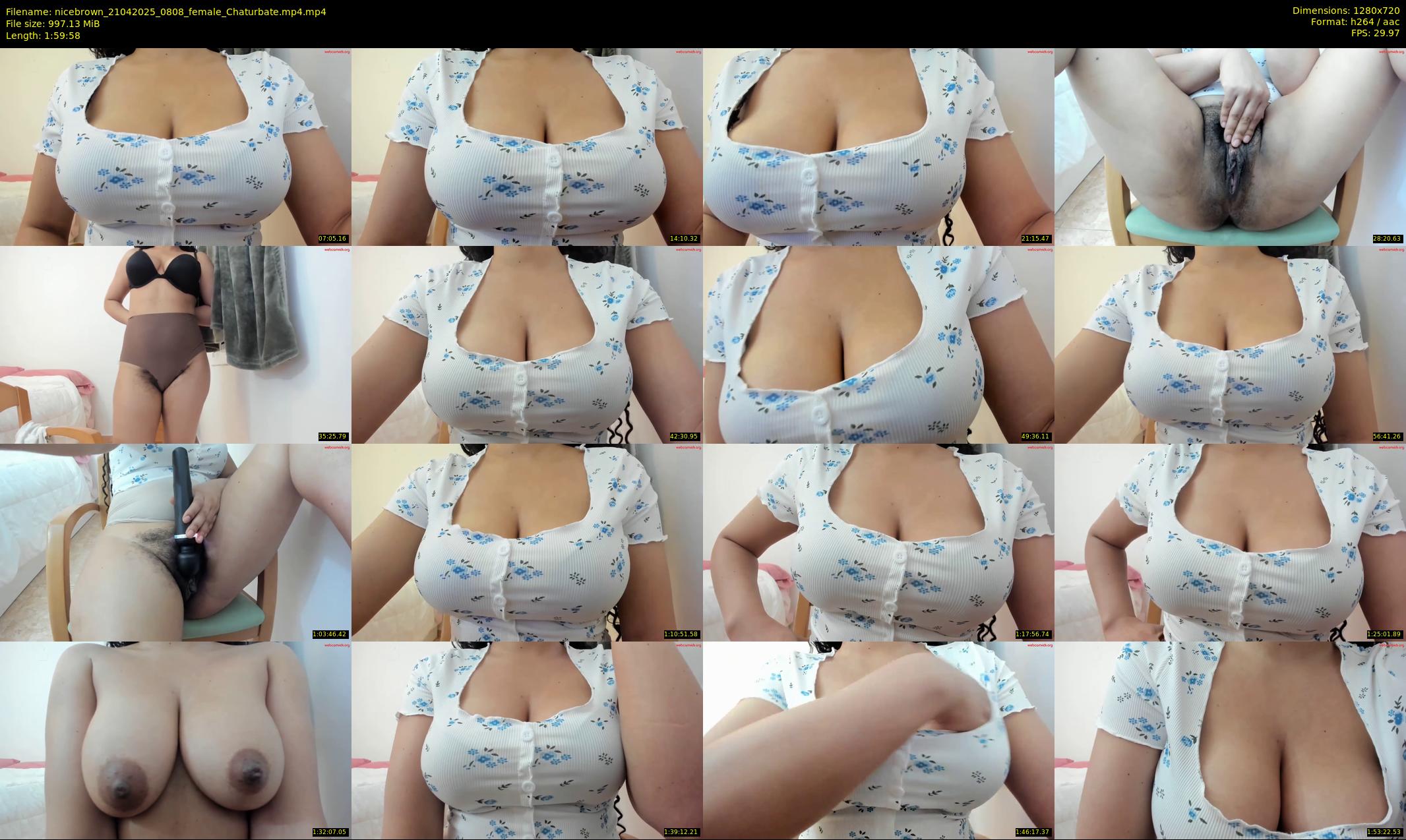 nicebrown — 120 minute Chaturbate female cam show recording, 720p, Apr 21, 2025